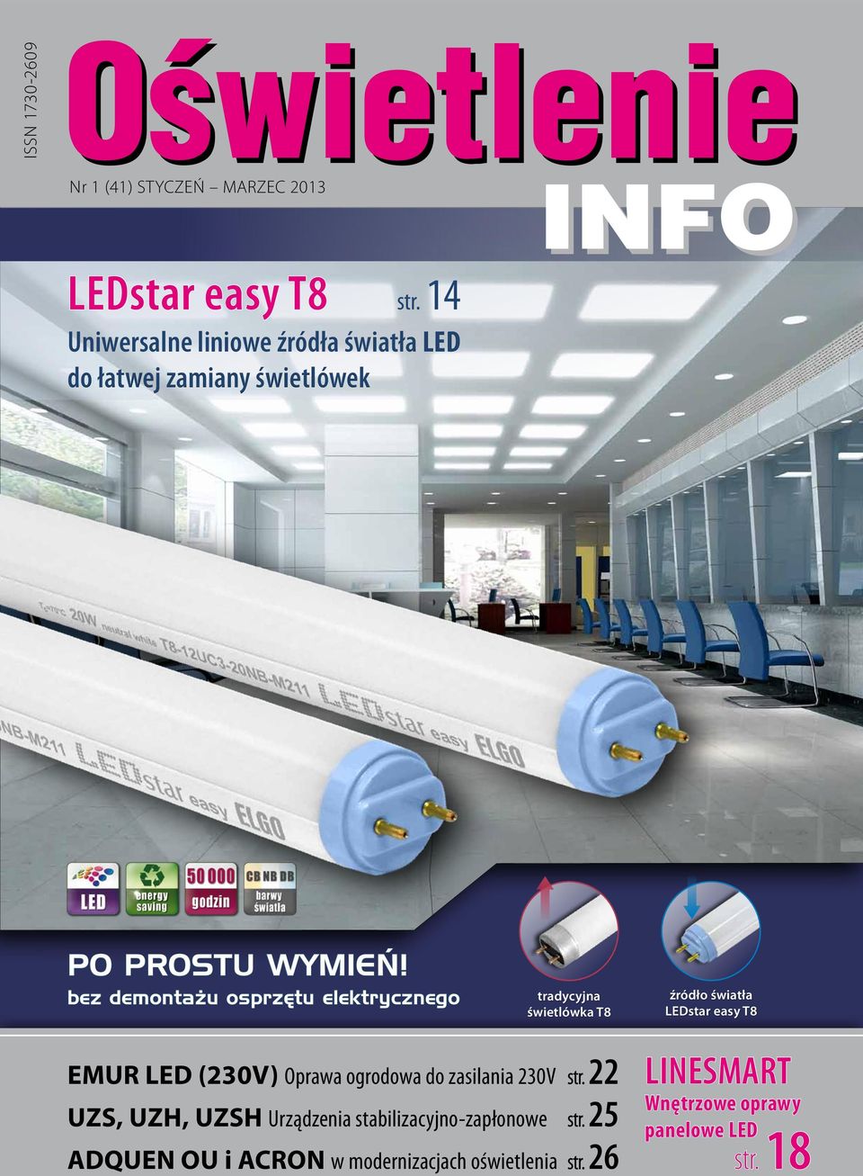 bez demontażu osprzętu elektrycznego tradycyjna świetlówka T8 źródło światła LEDstar easy T8 EMUR LED (230V) Oprawa