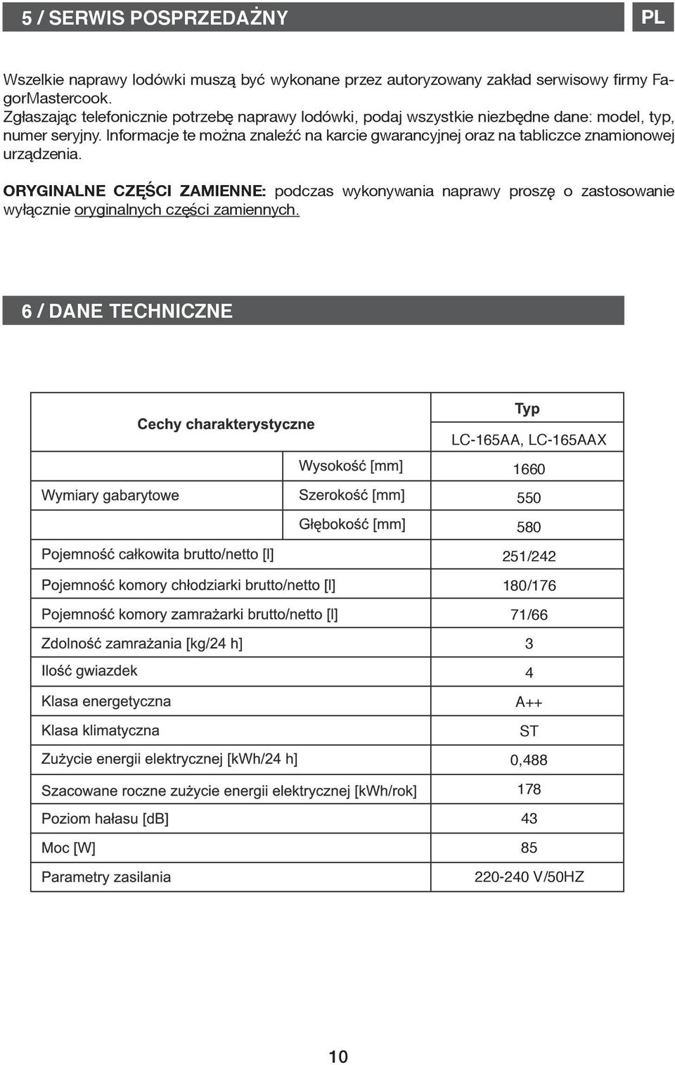 Informacje te mo na znaleÿæ na karcie gwarancyjnej oraz na tabliczce znamionowej urz¹dzenia.