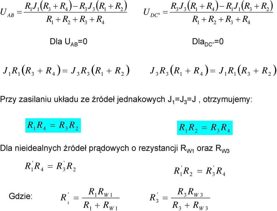 jednakowych, otrzymujemy: Dla nieidealnych