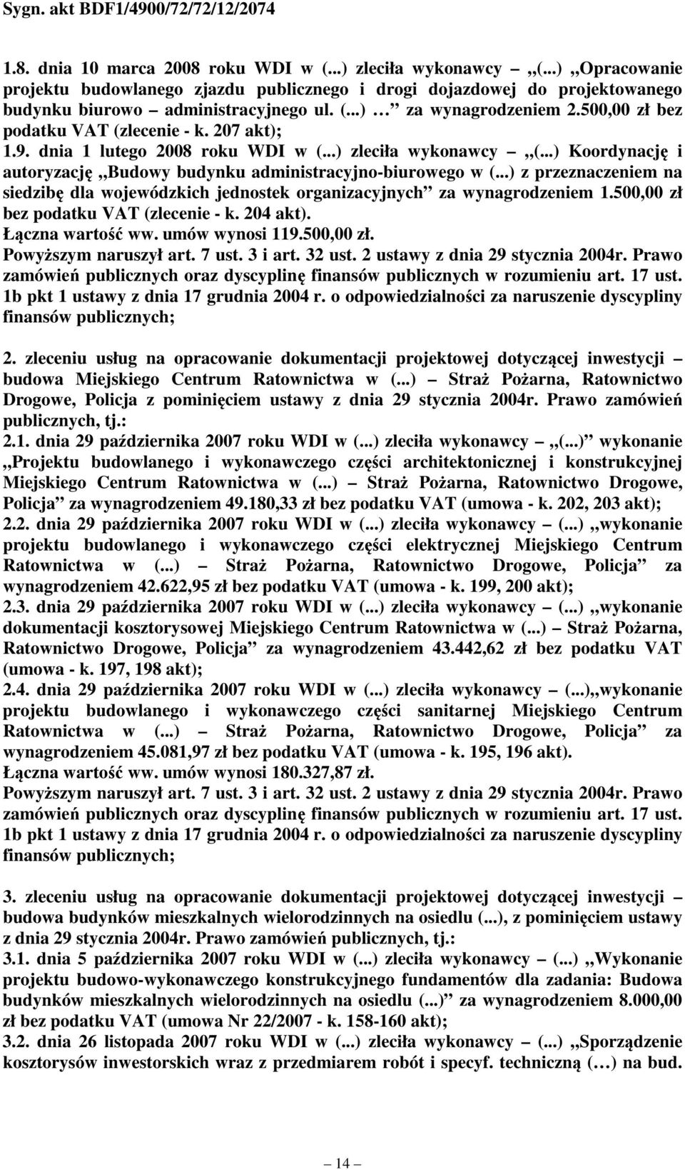 dnia 1 lutego 2008 roku WDI w zleciła wykonawcy Koordynację i autoryzację Budowy budynku administracyjno-biurowego w z przeznaczeniem na siedzibę dla wojewódzkich jednostek organizacyjnych za