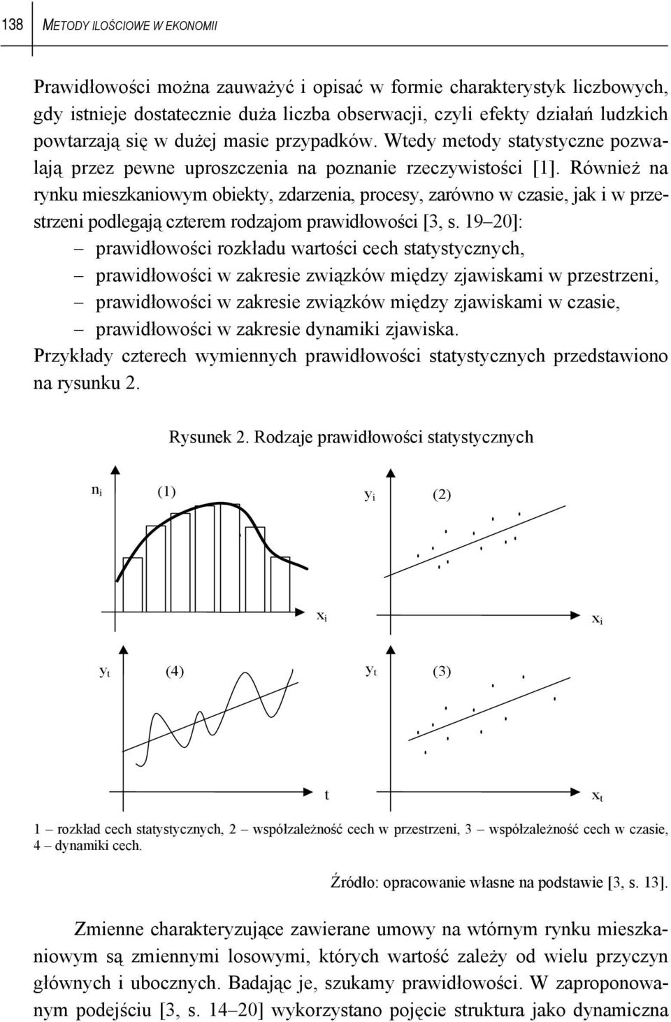 Również na rynku mieszkaniowym obiekty, zdarzenia, procesy, zarówno w czasie, jak i w przestrzeni podlegają czterem rodzajom prawidłowości [3, s.