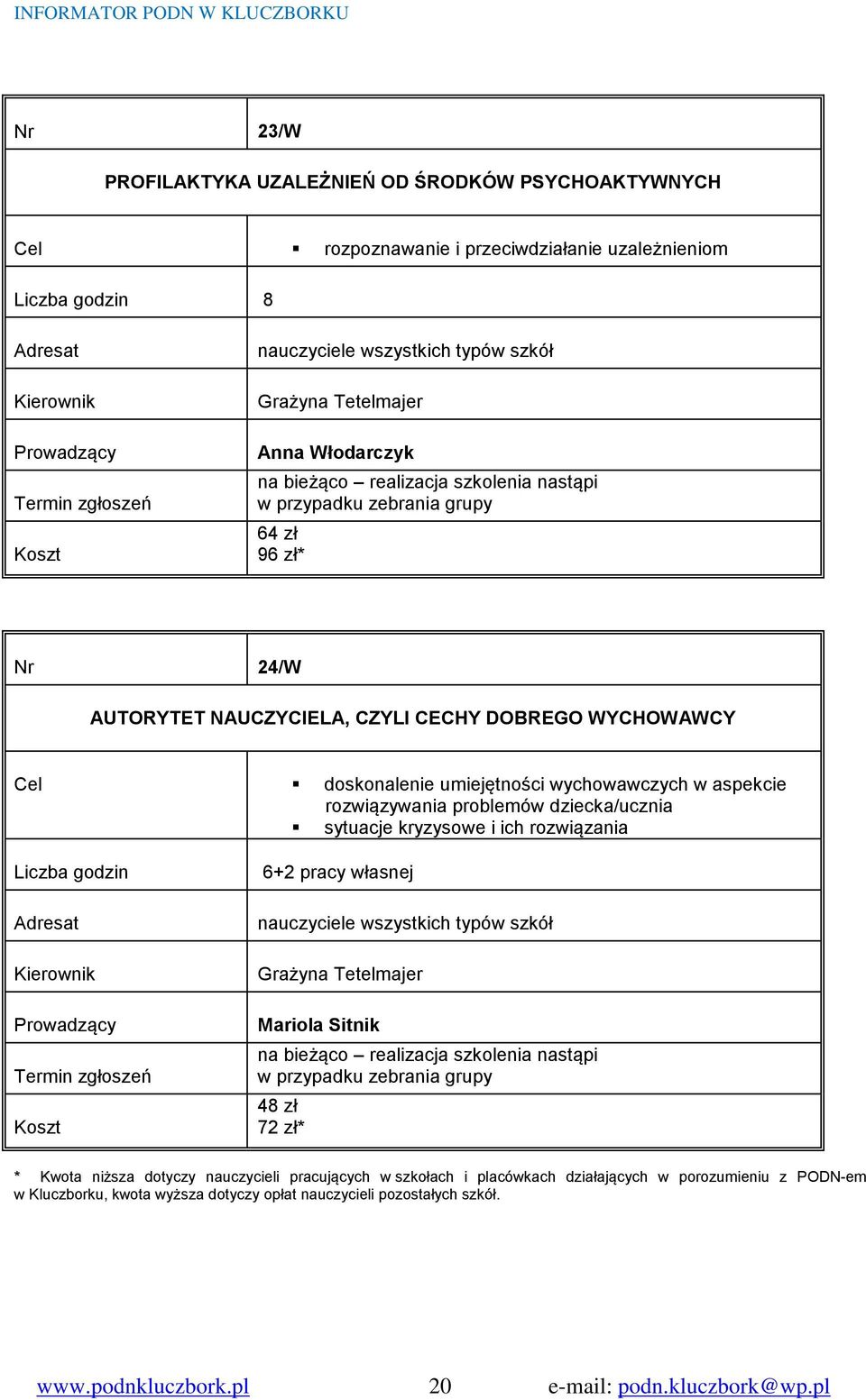 DOBREGO WYCHOWAWCY Cel doskonalenie umiejętności wychowawczych w aspekcie rozwiązywania problemów dziecka/ucznia