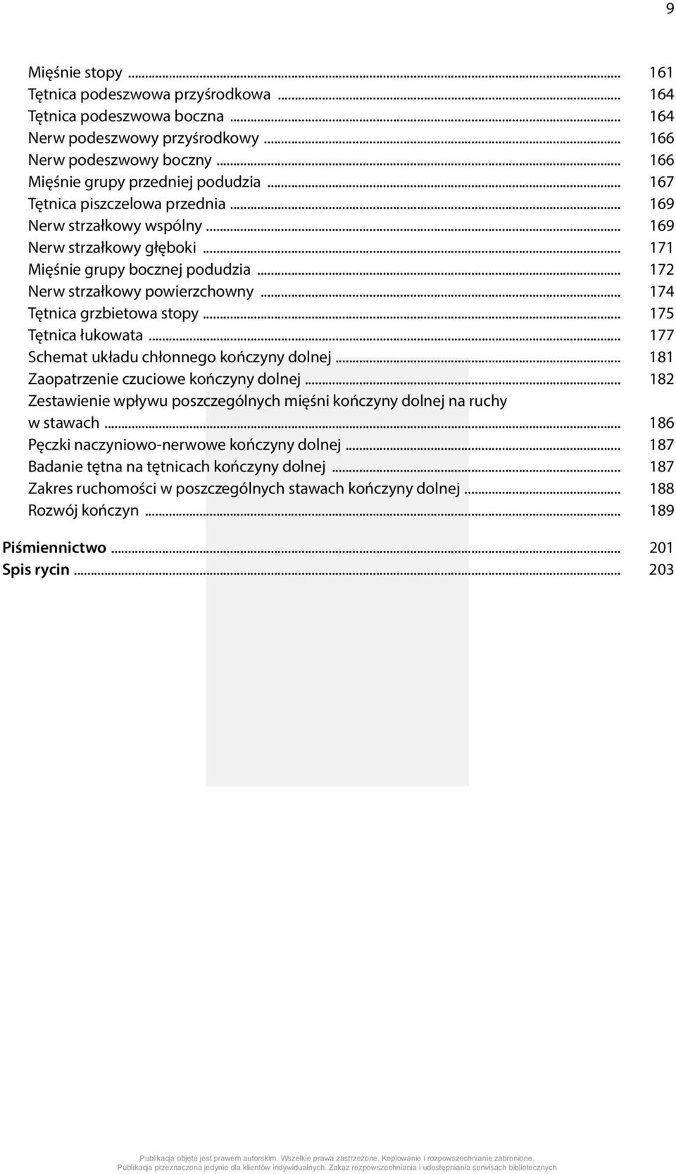 .. 174 Tętnica grzbietowa stopy... 175 Tętnica łukowata... 177 Schemat układu chłonnego kończyny dolnej... 181 Zaopatrzenie czuciowe kończyny dolnej.