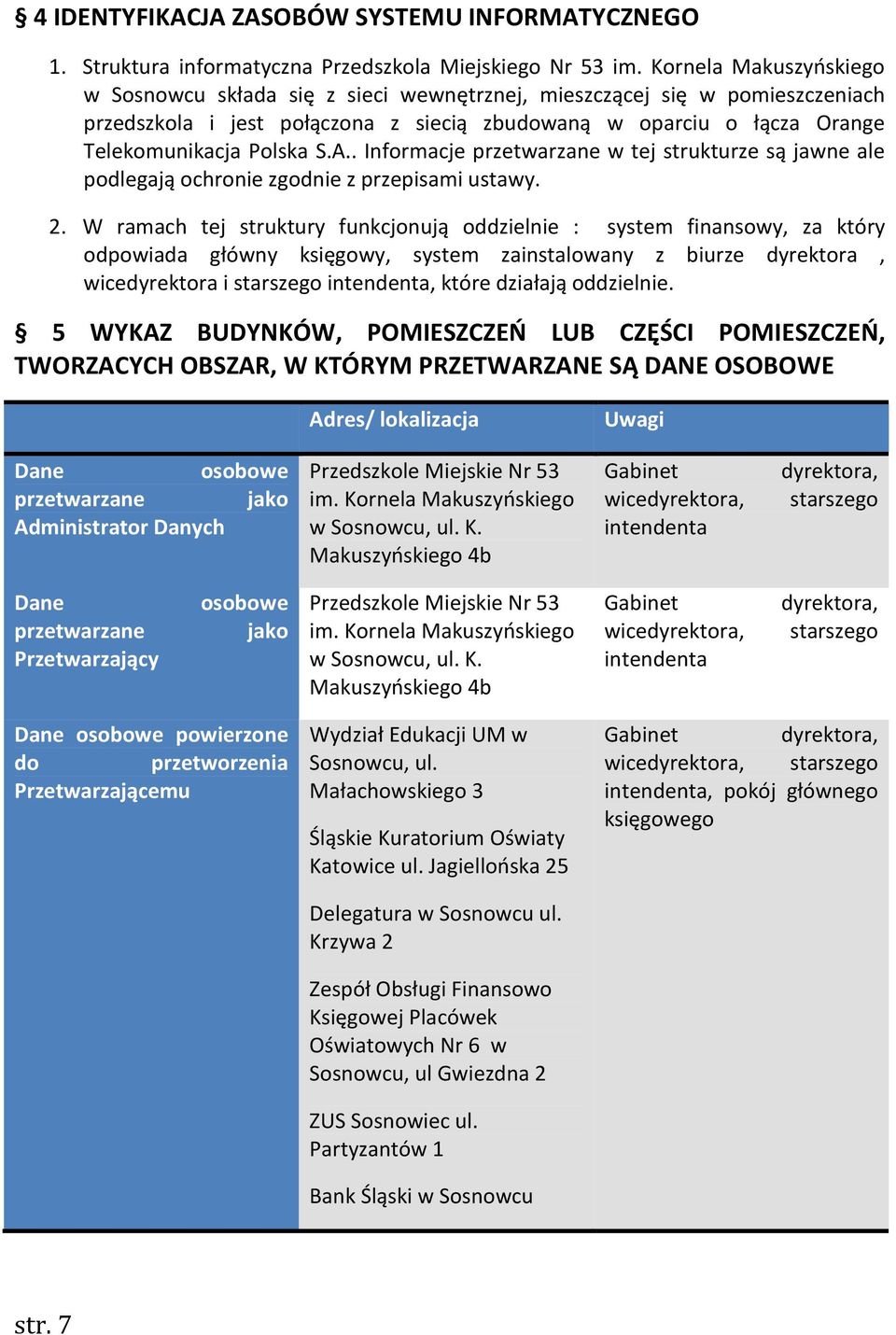 . Informacje przetwarzane w tej strukturze są jawne ale podlegają ochronie zgodnie z przepisami ustawy. 2.