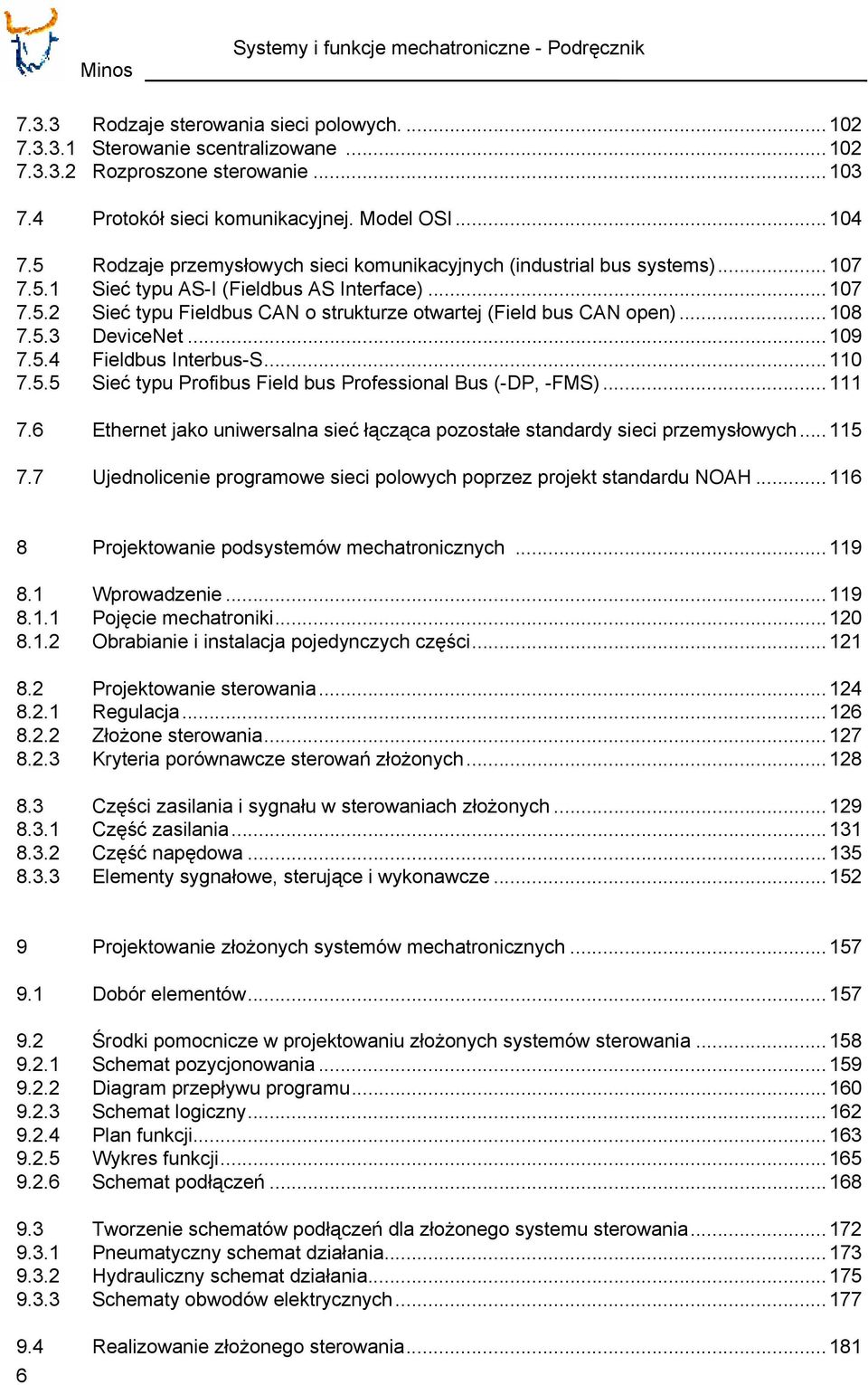 ..108 7.5.3 DeviceNet...109 7.5.4 Fieldbus Interbus-S...110 7.5.5 Sieć typu Profibus Field bus Professional Bus (-DP, -FMS)...111 7.