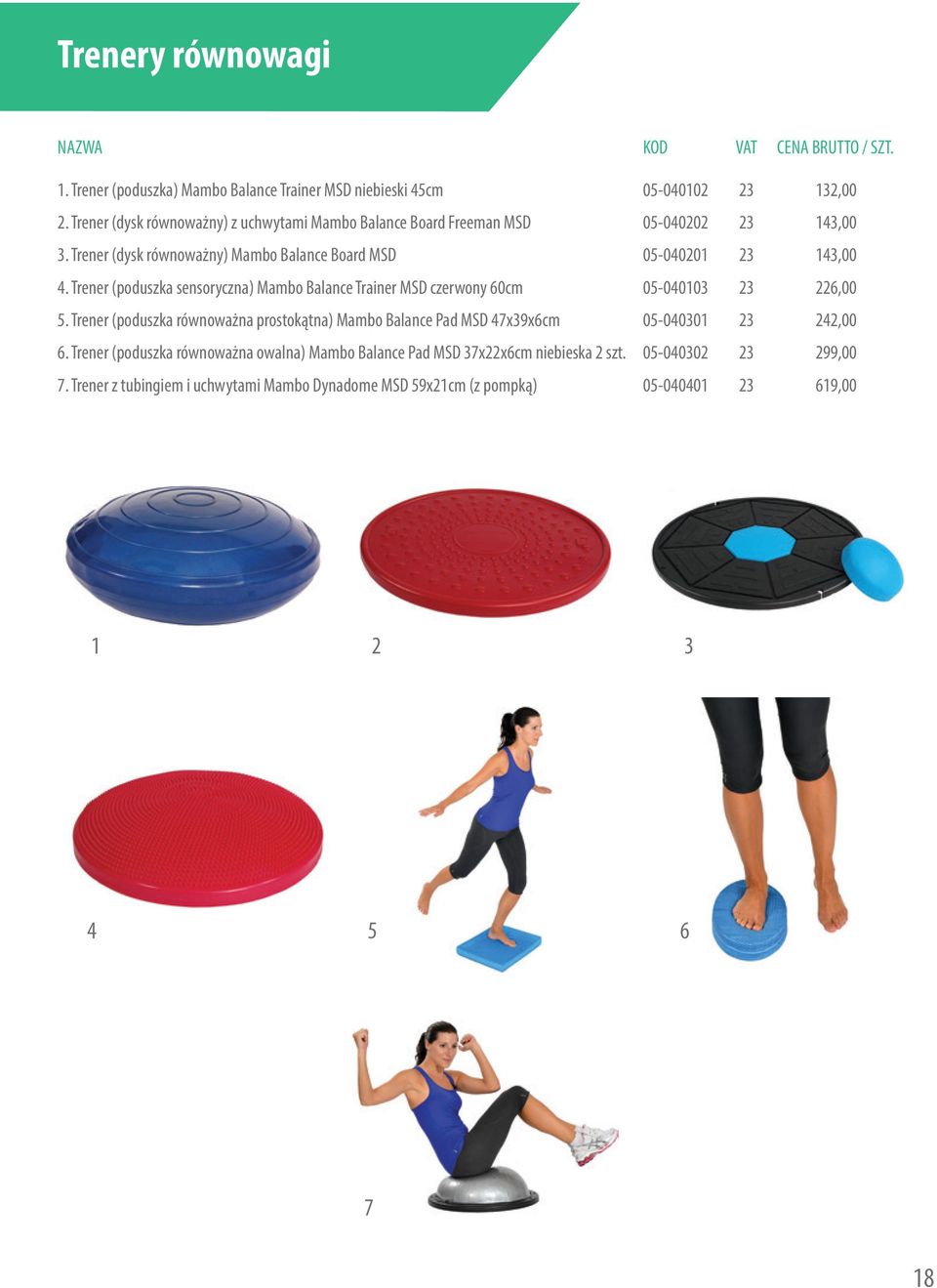 Trener (poduszka sensoryczna) Mambo Balance Trainer MSD czerwony 60cm 05-040103 226,00 5.