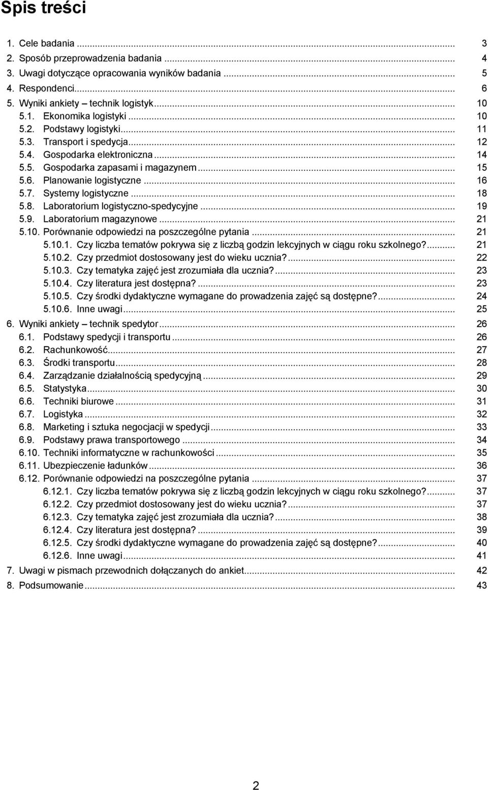 . Systemy logistyczne... 18 5.8. Laboratorium logistyczno-spedycyjne... 19 5.9. Laboratorium magazynowe... 21 5.10. Porówna odpowiedzi na poszczególne pytania... 21 5.10.1. Czy liczba tematów pokrywa się z liczbą godzin lekcyjnych w ciągu roku szkolnego?