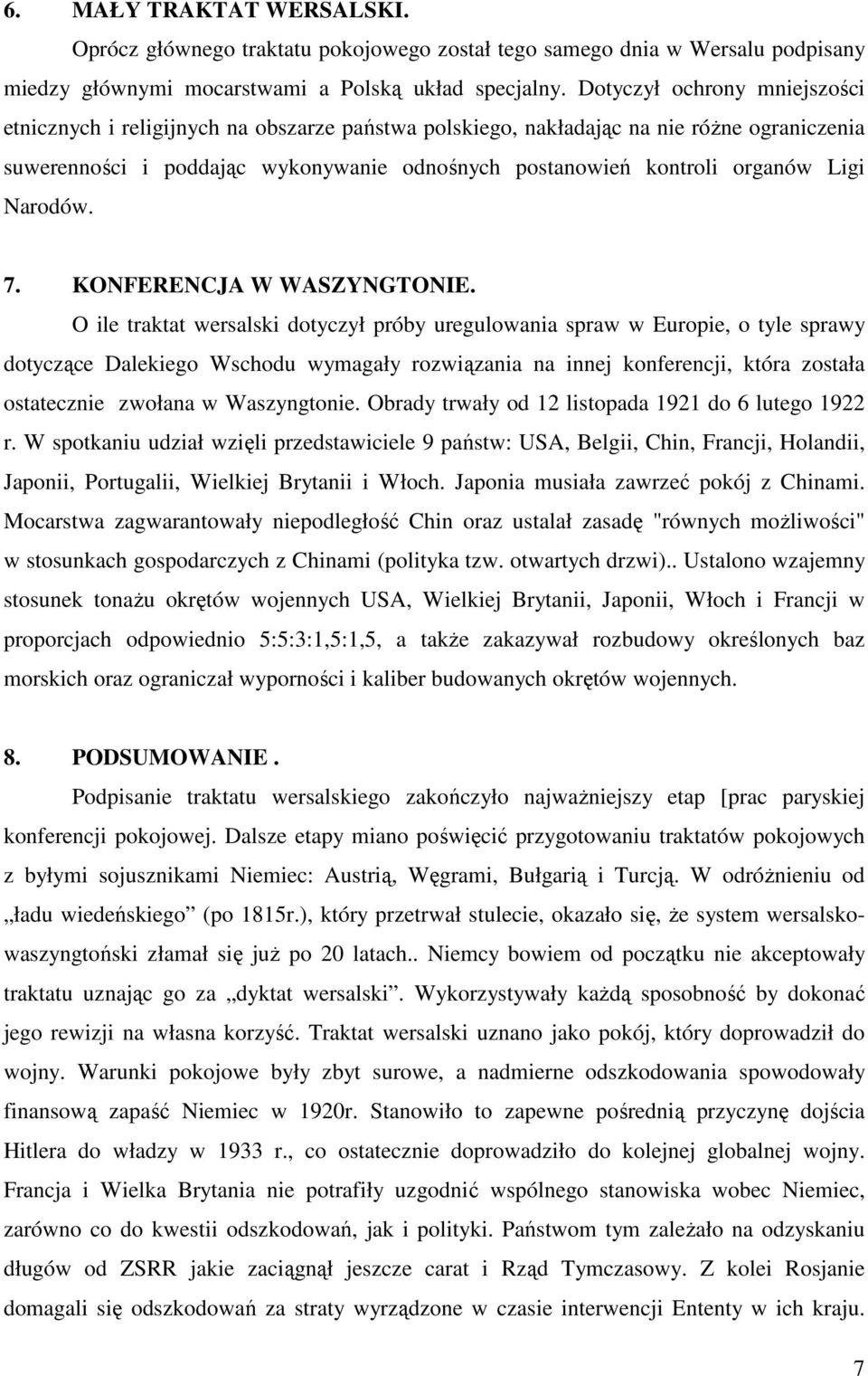 Ligi Narodów. 7. KONFERENCJA W WASZYNGTONIE.