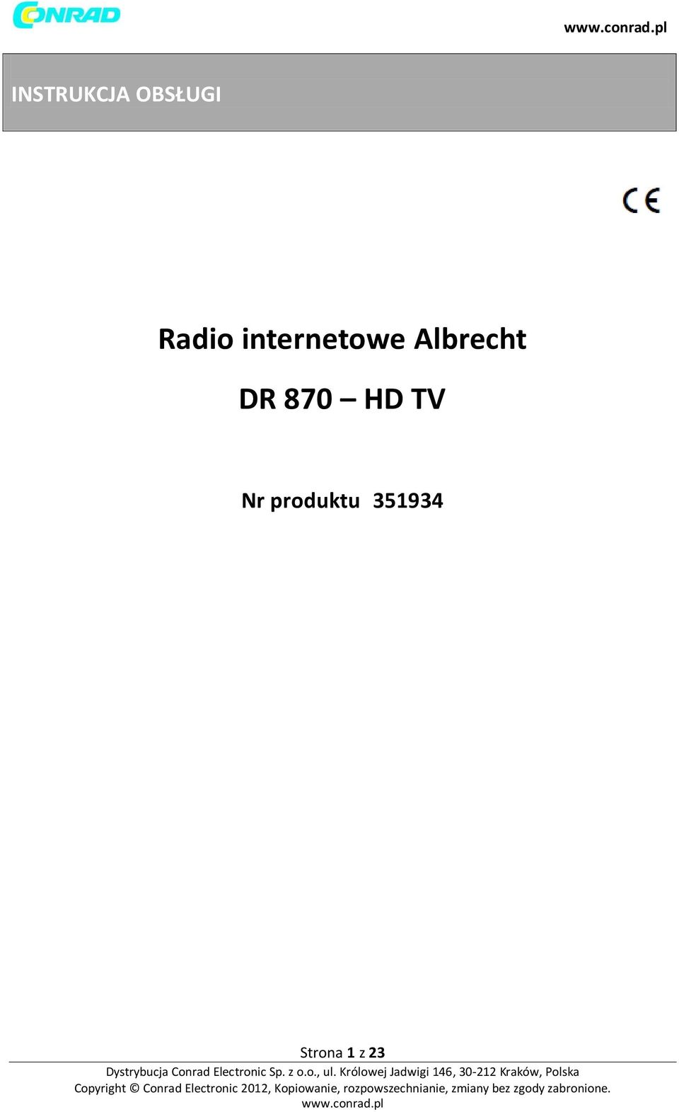Albrecht DR 870 HD TV