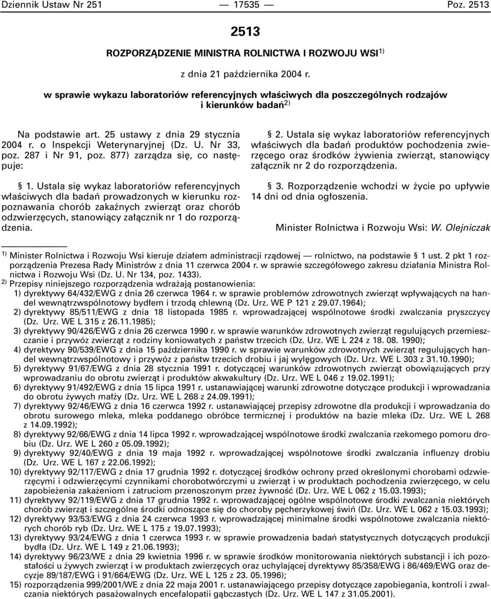 Nr 33, poz. 287 i Nr 91, poz. 877) zarzàdza si, co nast puje: 1.