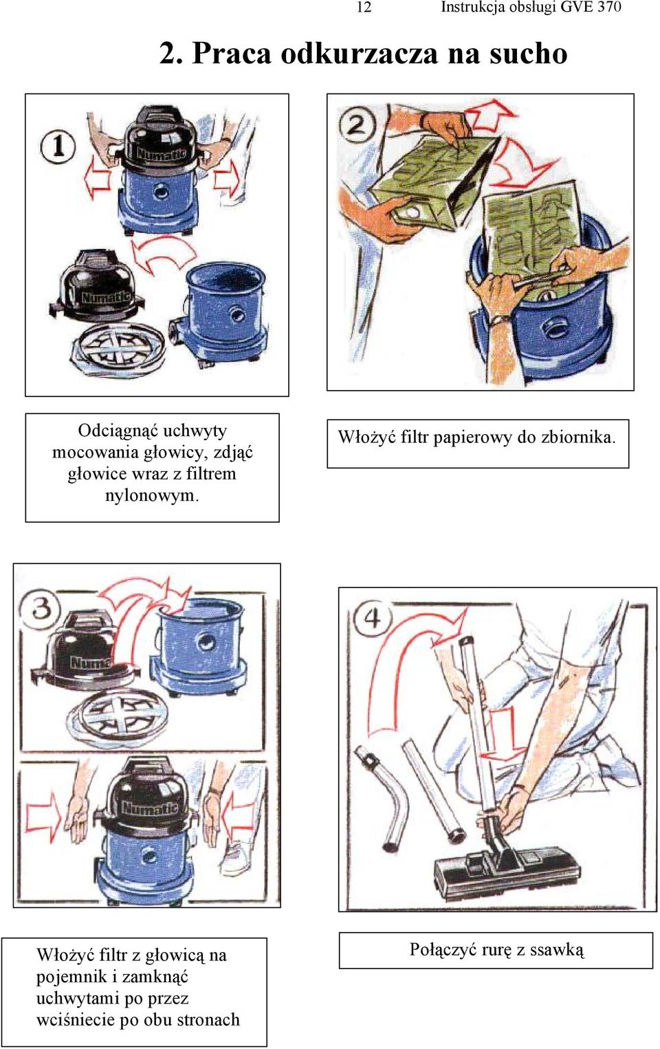 Włożyć filtr papierowy do zbiornika.