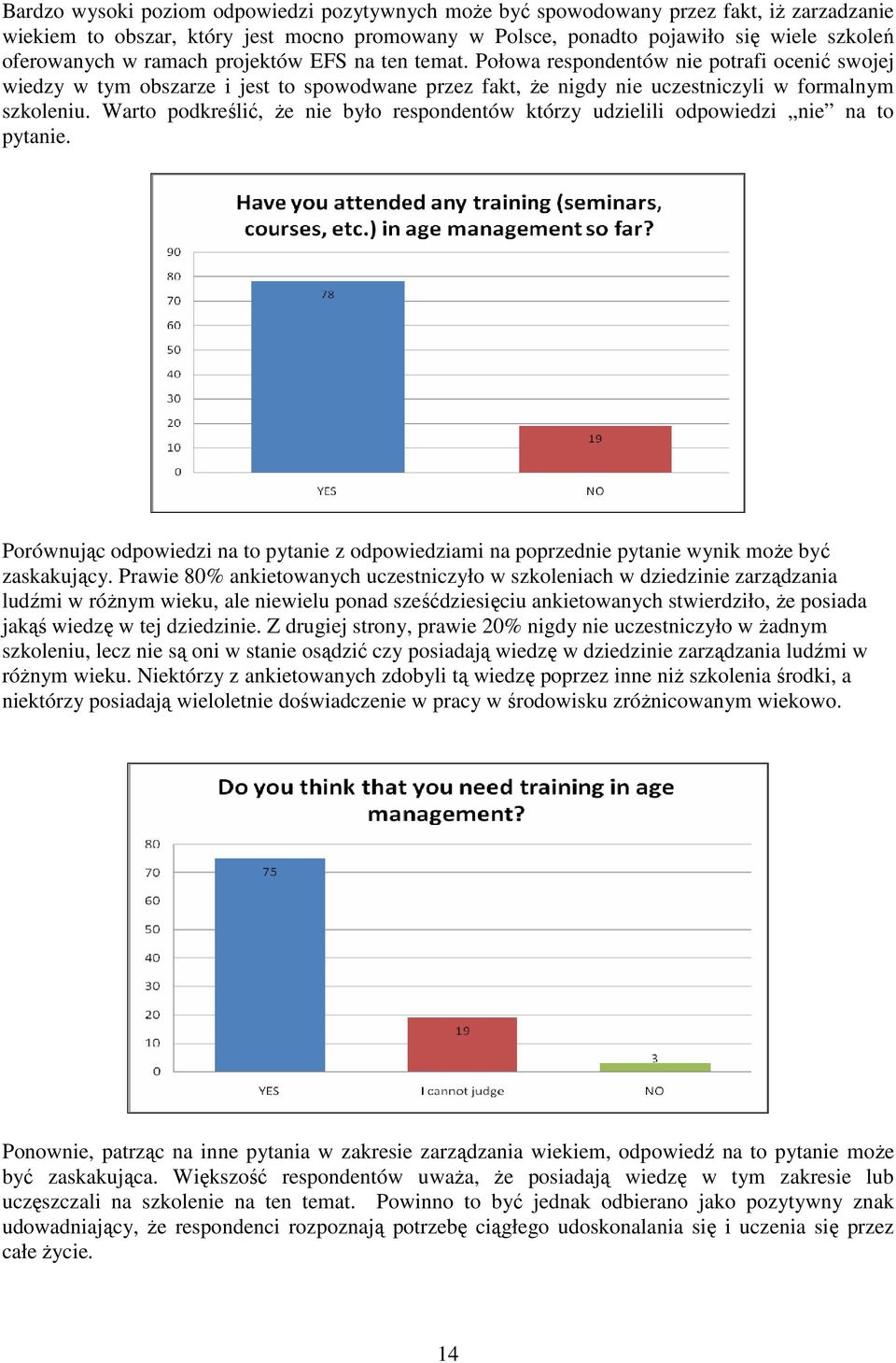 Warto podkreślić, Ŝe nie było respondentów którzy udzielili odpowiedzi nie na to pytanie. Porównując odpowiedzi na to pytanie z odpowiedziami na poprzednie pytanie wynik moŝe być zaskakujący.