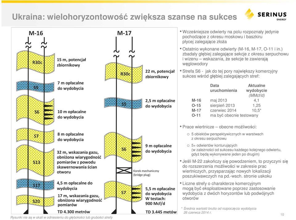 in.) zbadały głębiej zalegające sekcje z okresu serpuchowu i wizenu wskazania, że sekcje te zawierają węglowodory Strefa S6 - jak do tej pory największy komercyjny sukces wśród głębiej zalegających