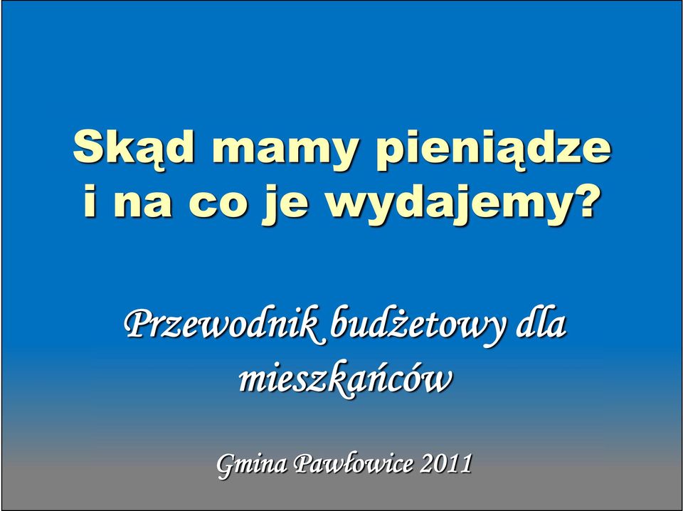 Przewodnik budżetowy dla