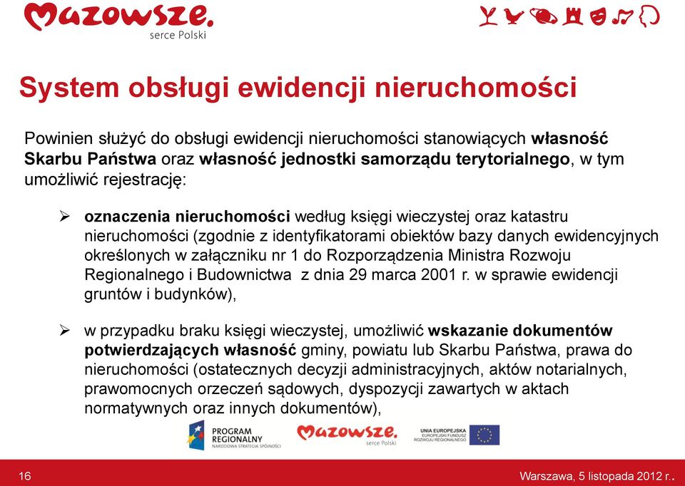 Rozporządzenia Ministra Rozwoju Regionalnego i Budownictwa z dnia 29 marca 2001 r.