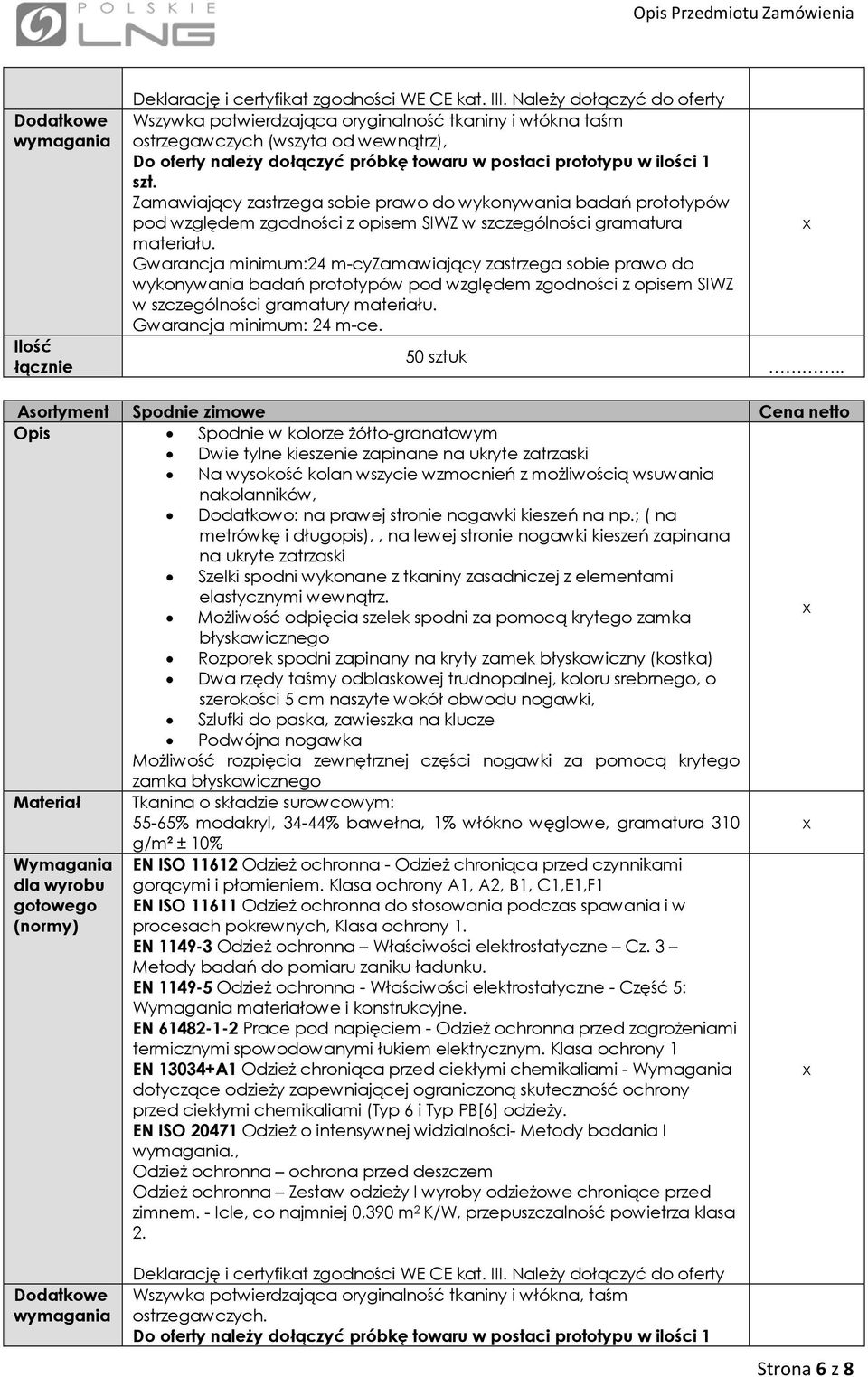 badań prototypów pod względem zgodności z opisem SIWZ w szczególności gramatury Gwarancja minimum: 24 m-ce. 50 sztuk.