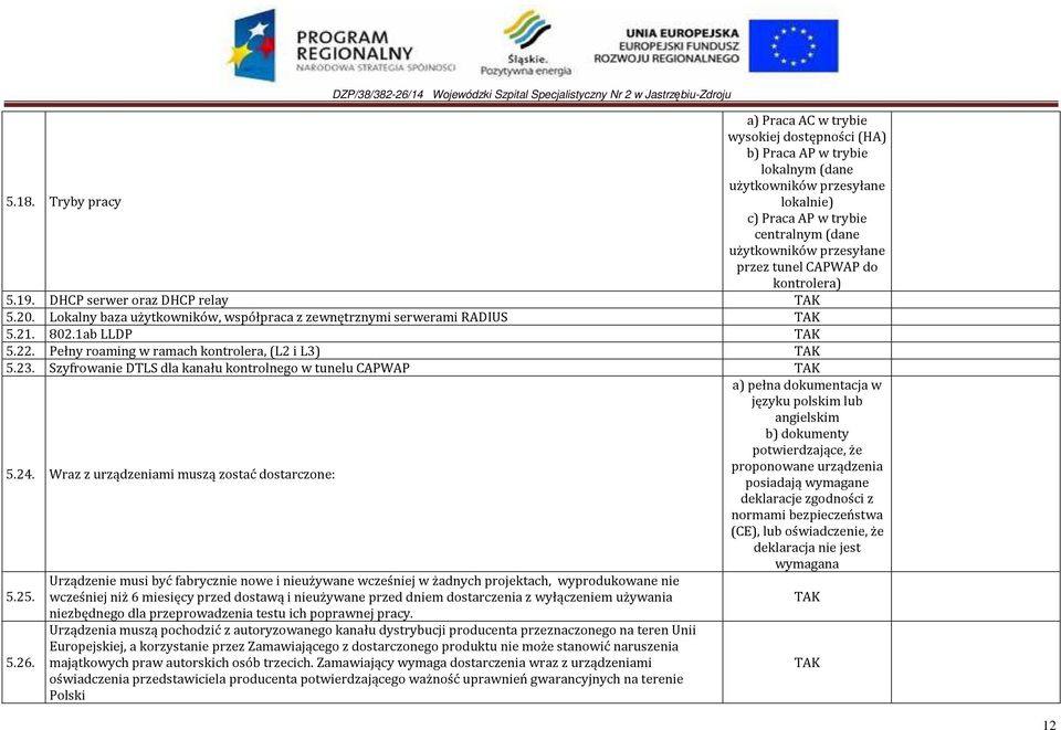 Lokalny baza użytkowników, współpraca z zewnętrznymi serwerami RADIUS 5.21. 802.1ab LLDP 5.22. Pełny roaming w ramach kontrolera, (L2 i L3) 5.23.