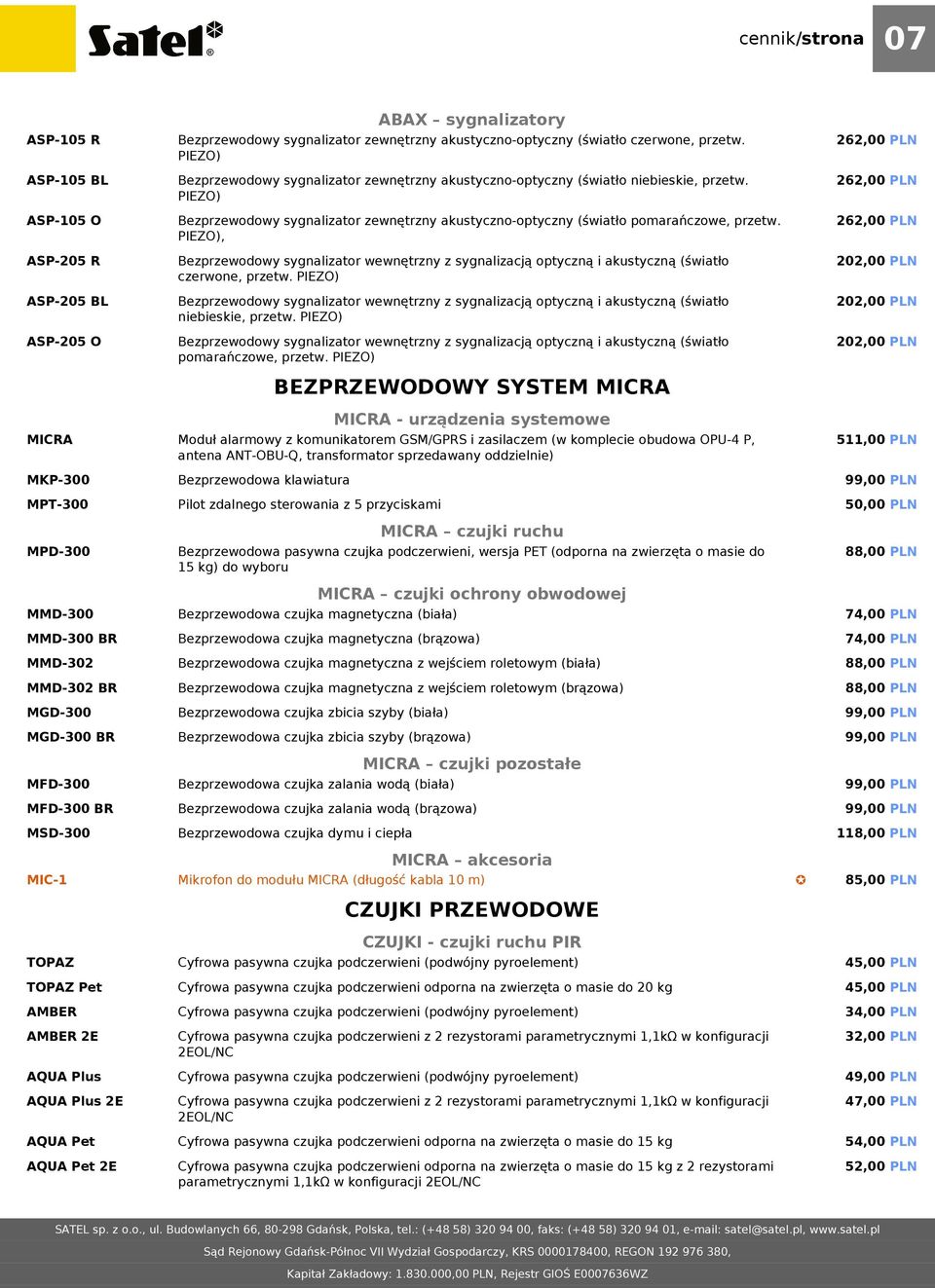 PIEZO) Bezprzewodowy sygnalizator zewnętrzny akustyczno-optyczny (światło pomarańczowe, przetw.