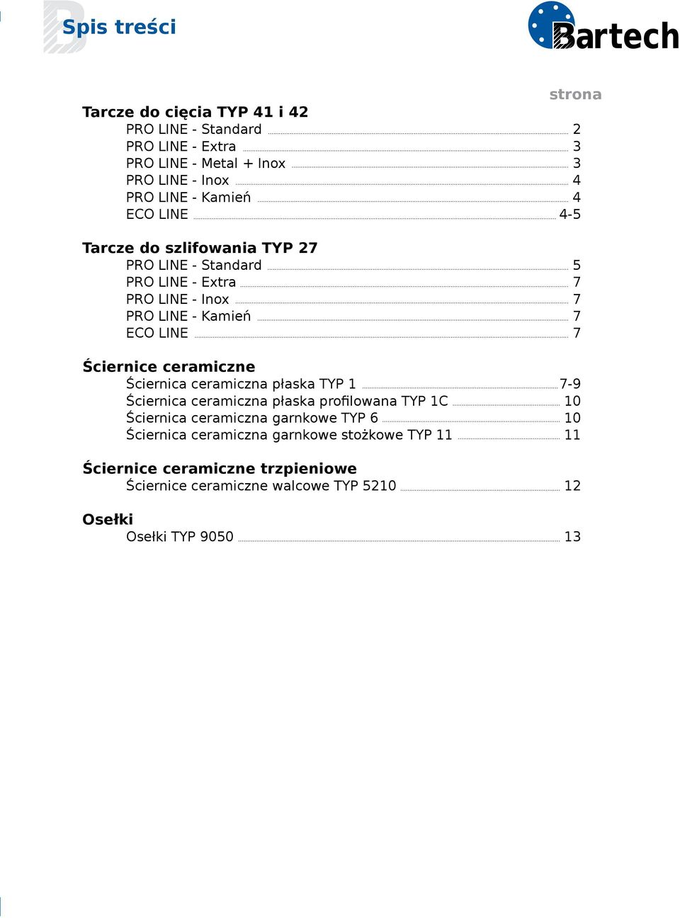 TYP 1C 10 Ściernica ceramiczna garnkowe TYP 6 10 Ściernica ceramiczna garnkowe stożkowe TYP 11 11 Ściernice ceramiczne trzpieniowe Ściernice ceramiczne