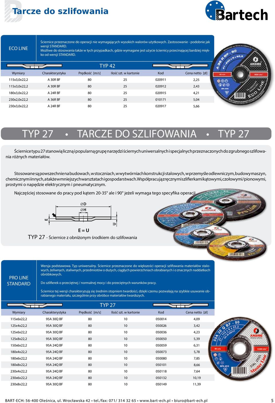 TYP 42 115x3,0x22,2 A 30R BF 80 25 020911 2,25 115x3,0x22,2 A 30R BF 80 25 020912 2,43 180x3,0x22,2 A 24R BF 80 25 020915 4,21 230x2,0x22,2 A 36R BF 80 25 010171 5,04 230x3,0x22,2 A 24R BF 80 25