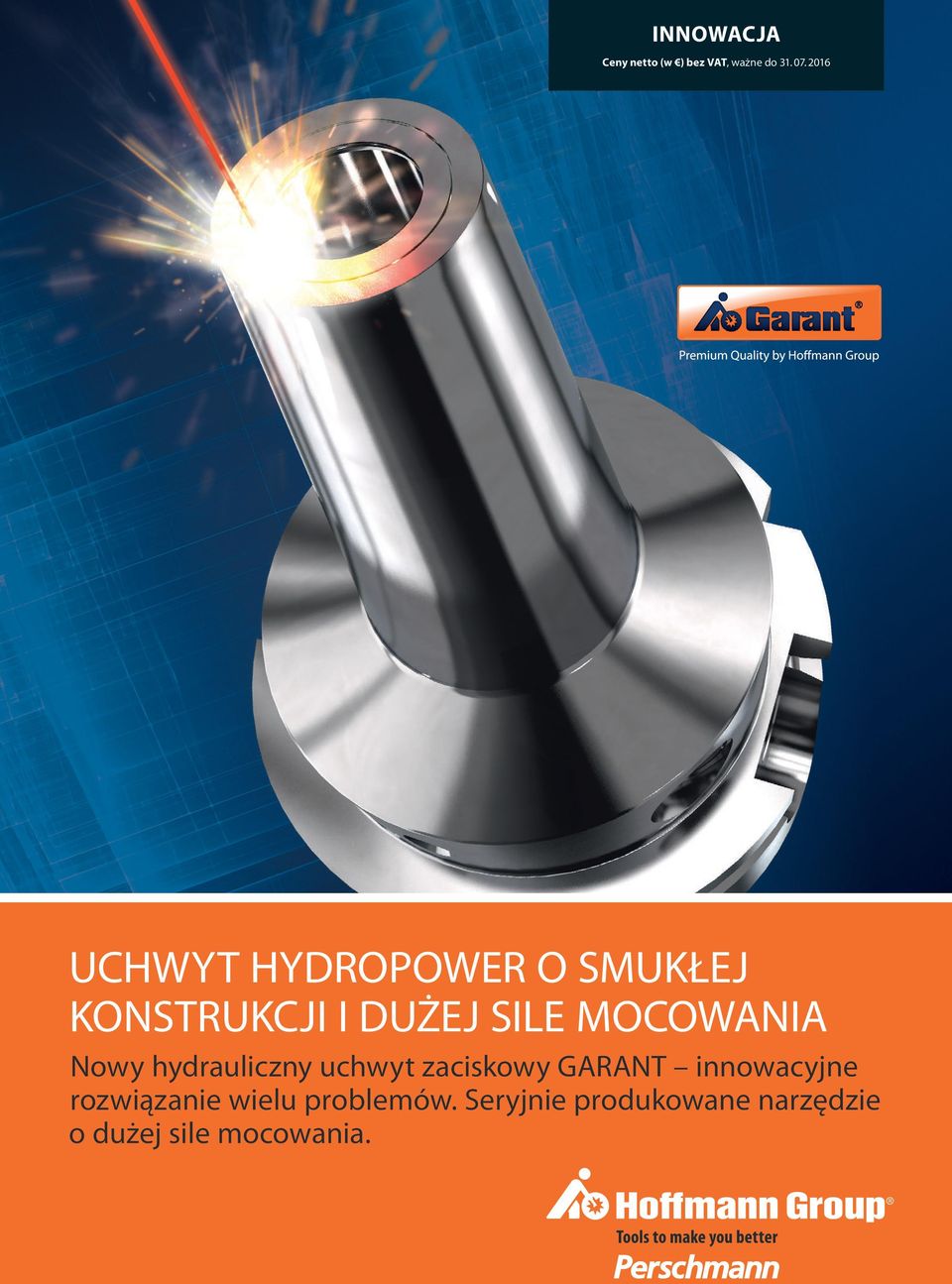 MOCOWANIA Nowy hydrauliczny uchwyt zaciskowy GARANT innowacyjne