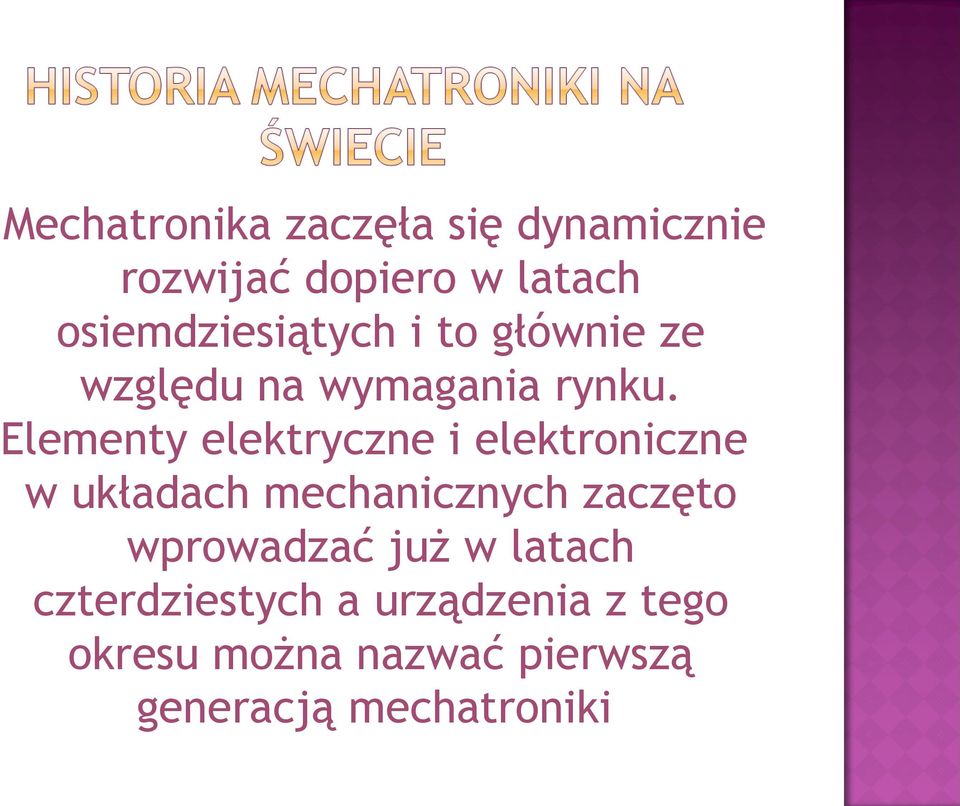 Elementy elektryczne i elektroniczne w układach mechanicznych zaczęto