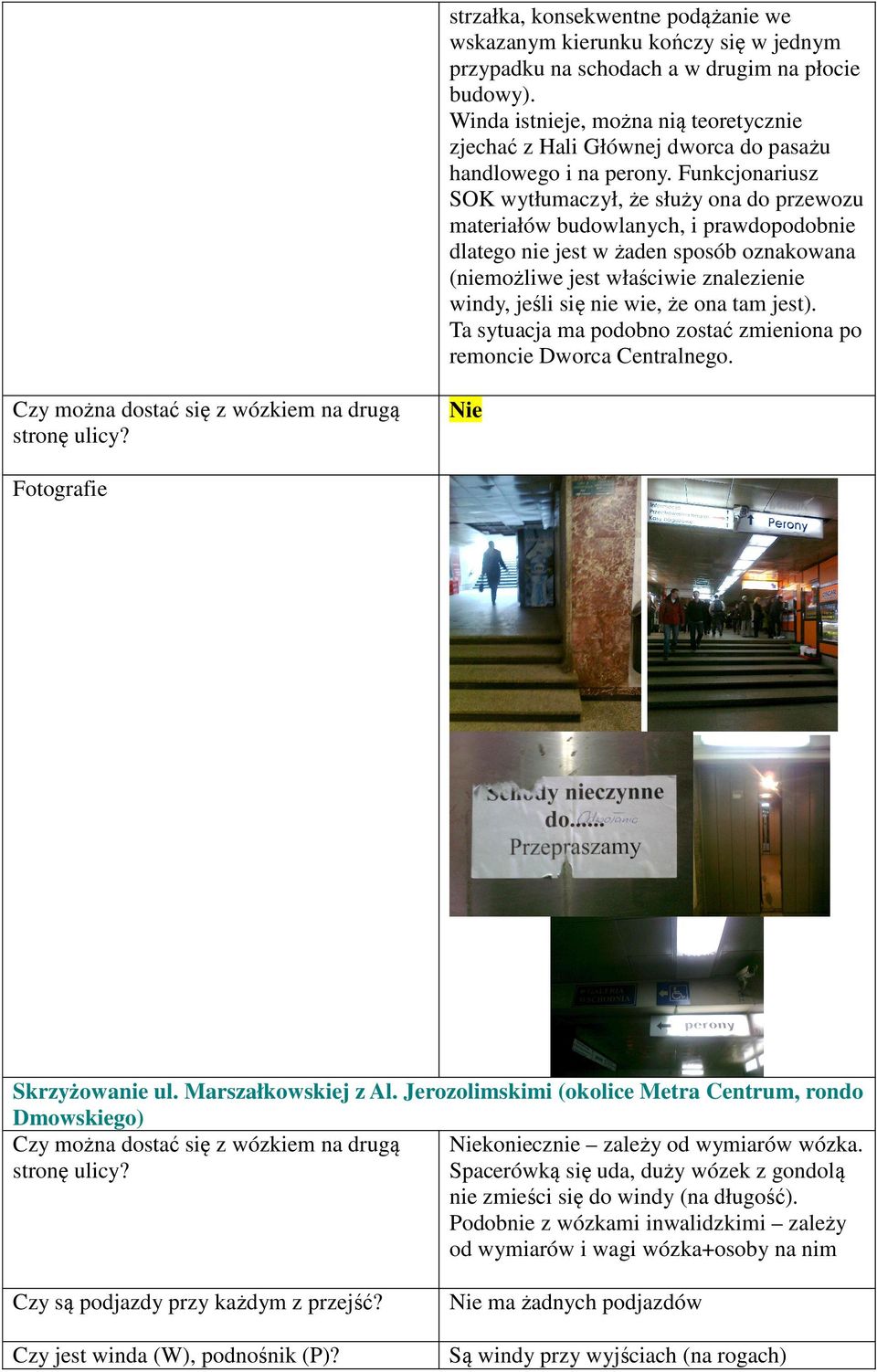 Funkcjonariusz SOK wytłumaczył, że służy ona do przewozu materiałów budowlanych, i prawdopodobnie dlatego nie jest w żaden sposób oznakowana (niemożliwe jest właściwie znalezienie windy, jeśli się