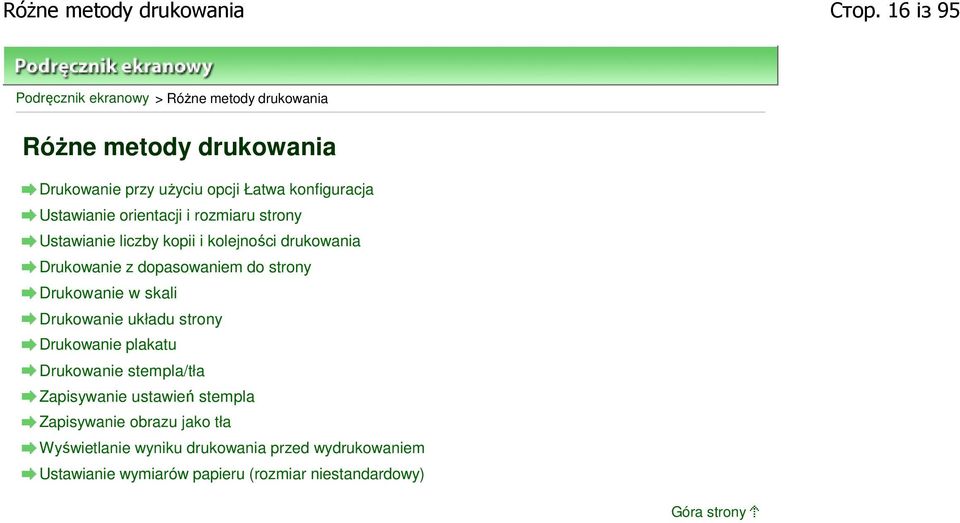 Ustawianie orientacji i rozmiaru strony Ustawianie liczby kopii i kolejności drukowania Drukowanie z dopasowaniem do strony