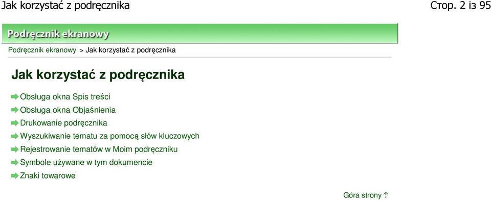 podręcznika Obsługa okna Spis treści Obsługa okna Objaśnienia Drukowanie