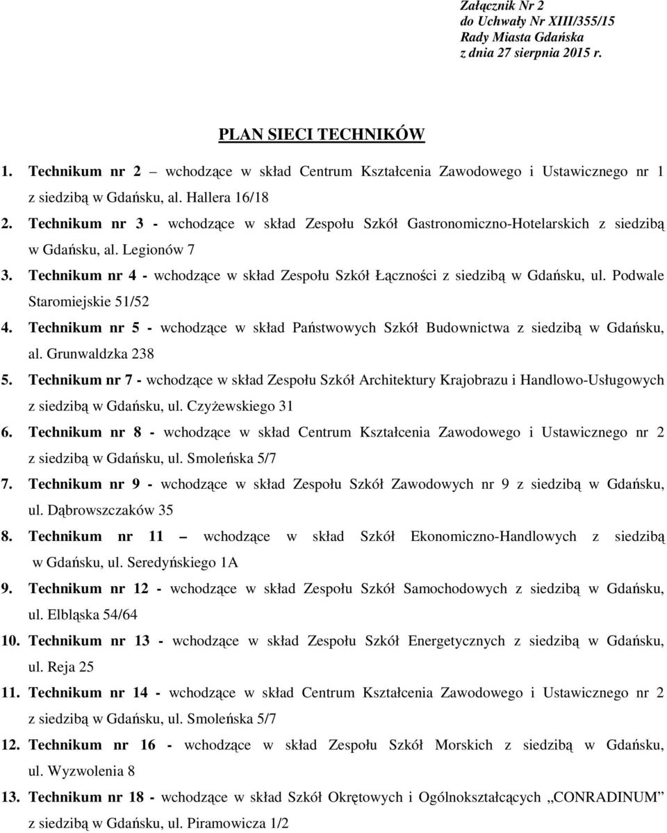 Technikum nr 4 - wchodzące w skład Zespołu Szkół Łączności z siedzibą w Gdańsku, ul. Podwale Staromiejskie 51/52 4.