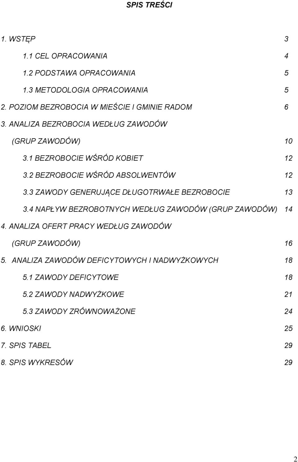 3 ZAWODY GENERUJĄCE DŁUGOTRWAŁE BEZROBOCIE 13 3.4 NAPŁYW BEZROBOTNYCH WEDŁUG ZAWODÓW (GRUP ZAWODÓW) 14 4.