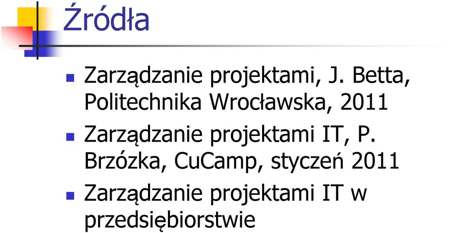 Zarządzanie projektami IT, P.