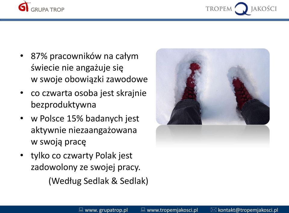 badanych jest aktywnie niezaangażowana w swoją pracę tylko co