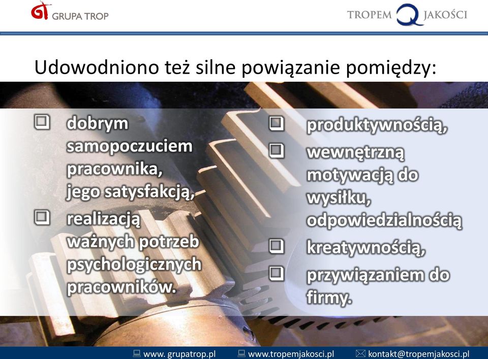 psychologicznych pracowników.