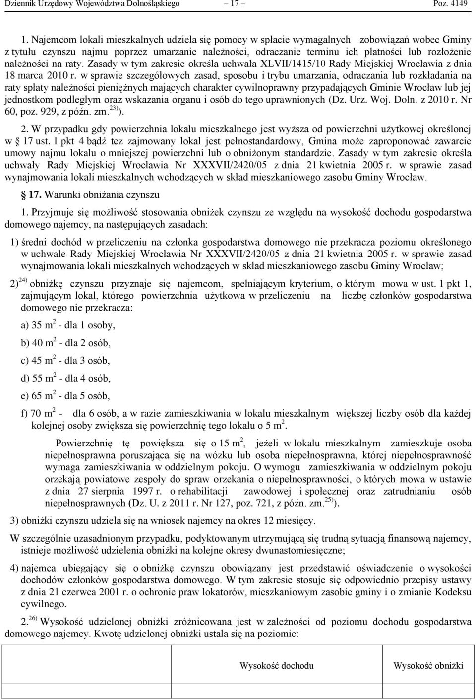 należności na raty. Zasady w tym zakresie określa uchwała XLVII/1415/10 Rady Miejskiej Wrocławia z dnia 18 marca 2010 r.