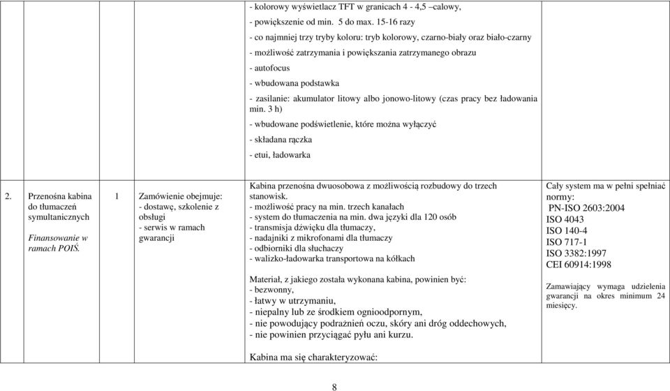 akumulator litowy albo jonowo-litowy (czas pracy bez ładowania min. 3 h) - wbudowane podświetlenie, które można wyłączyć - składana rączka - etui, ładowarka 2.