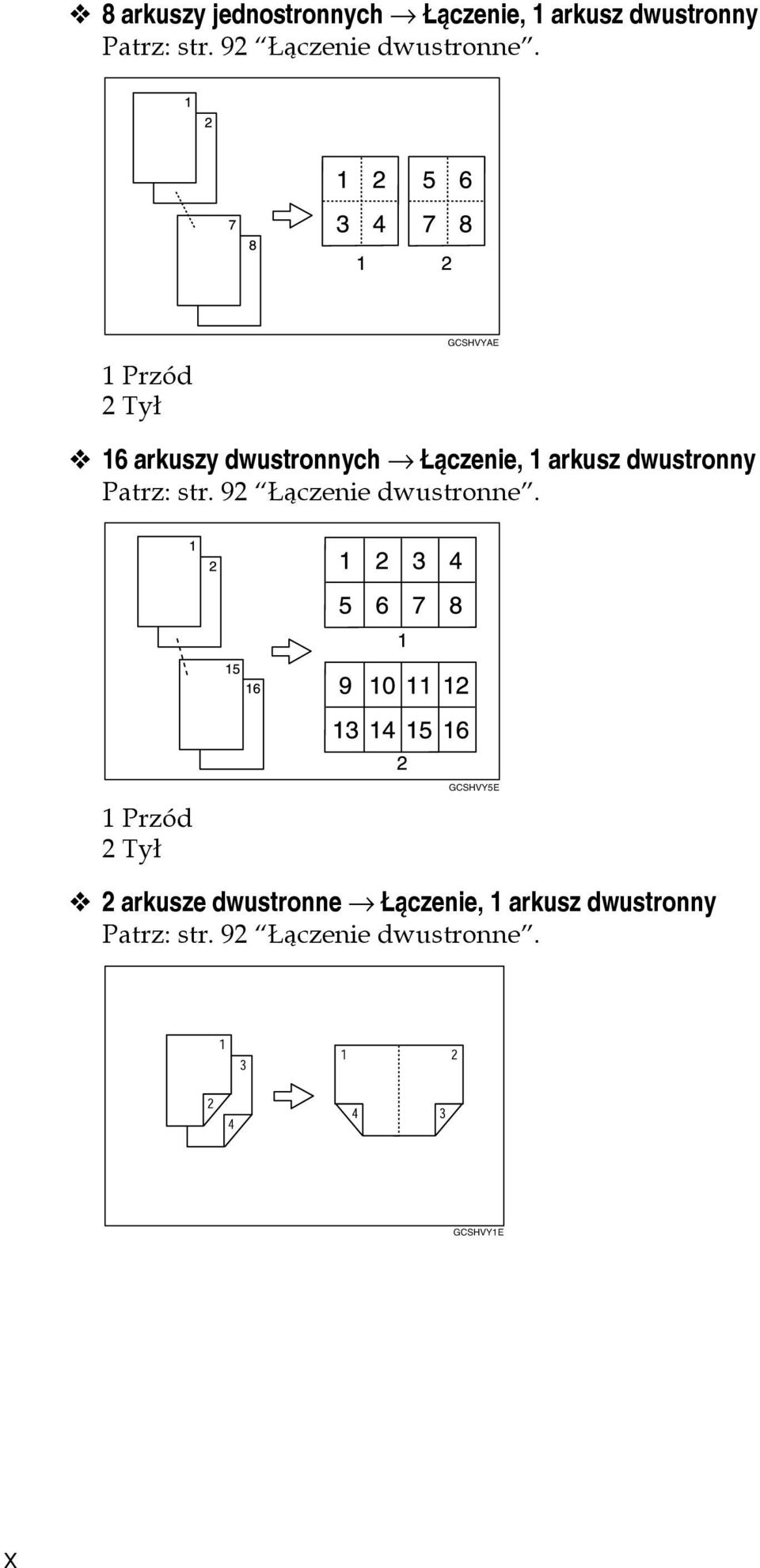 1 Przód Tyâ GCSHVYAE 16 arkuszy dwustronnych Âàczenie, 1 arkusz dwustronny