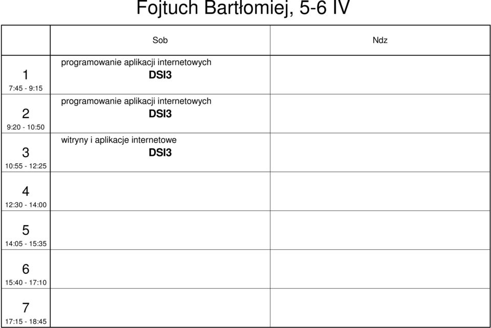 witryny i aplikacje internetowe DSI :0 - : :0