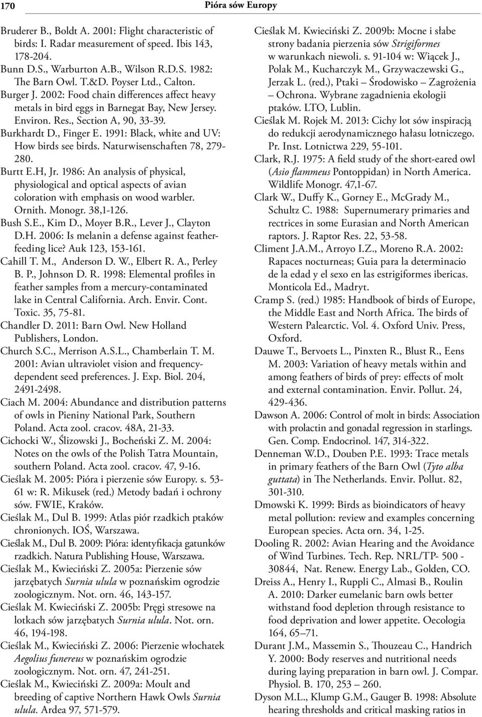 1991: Black, white and UV: How birds see birds. Naturwisenschaften 78, 279-280. Burtt E.H, Jr.