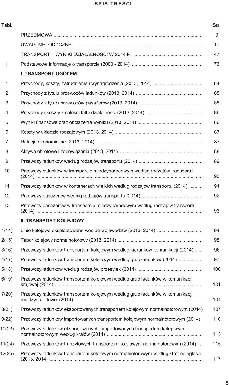 .. 85 4 Przychody i koszty z ca okszta tu dzia alno ci (2013, 2014)... 86 5 Wyniki finansowe oraz obci enia wyniku (2013, 2014)... 86 6 Koszty w uk adzie rodzajowym (2013, 2014).