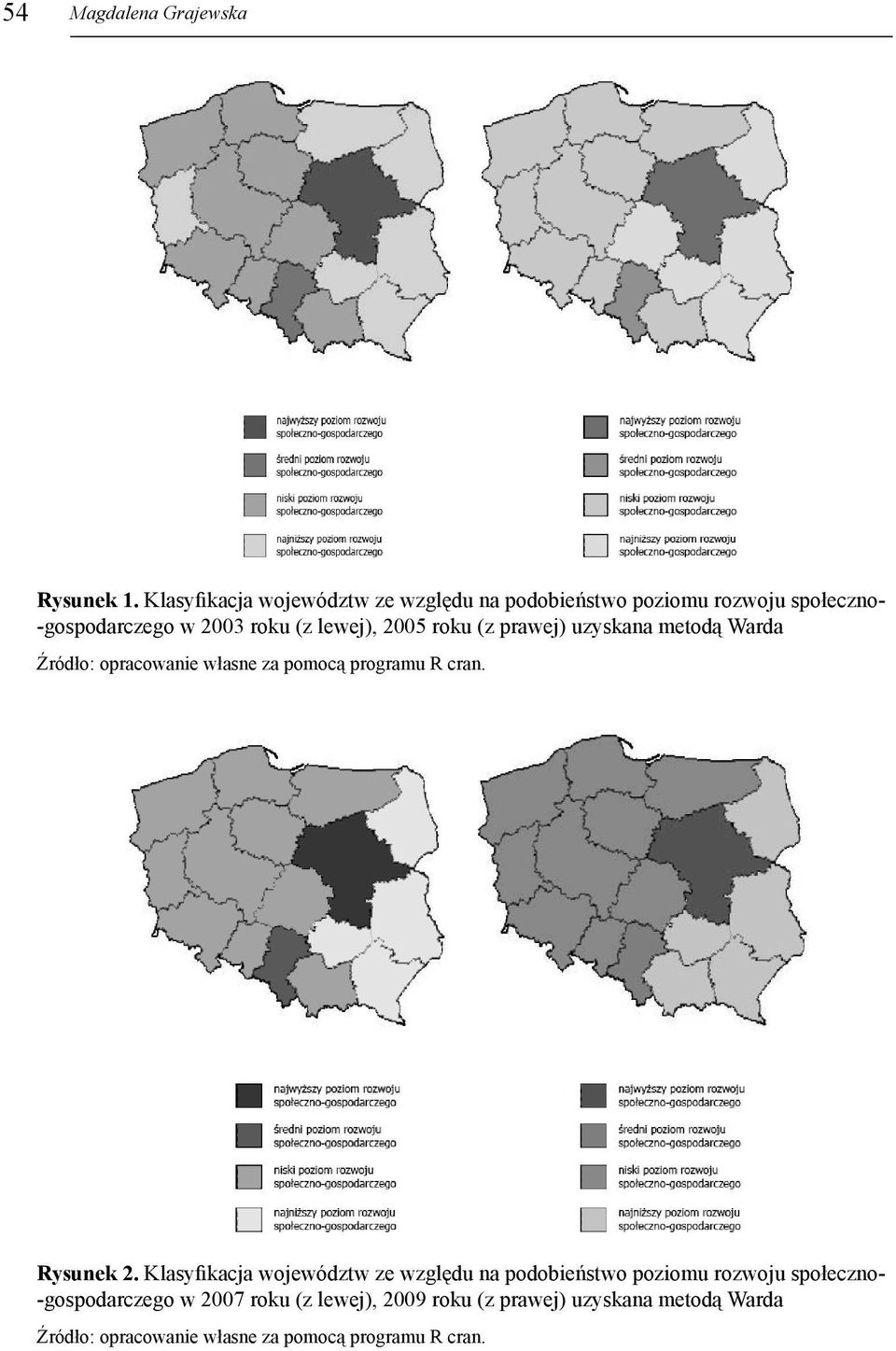 2005 roku (z prawej) uzyskana metodą Warda Źródło: opracowanie własne za pomocą programu R cran. Rysunek 2.