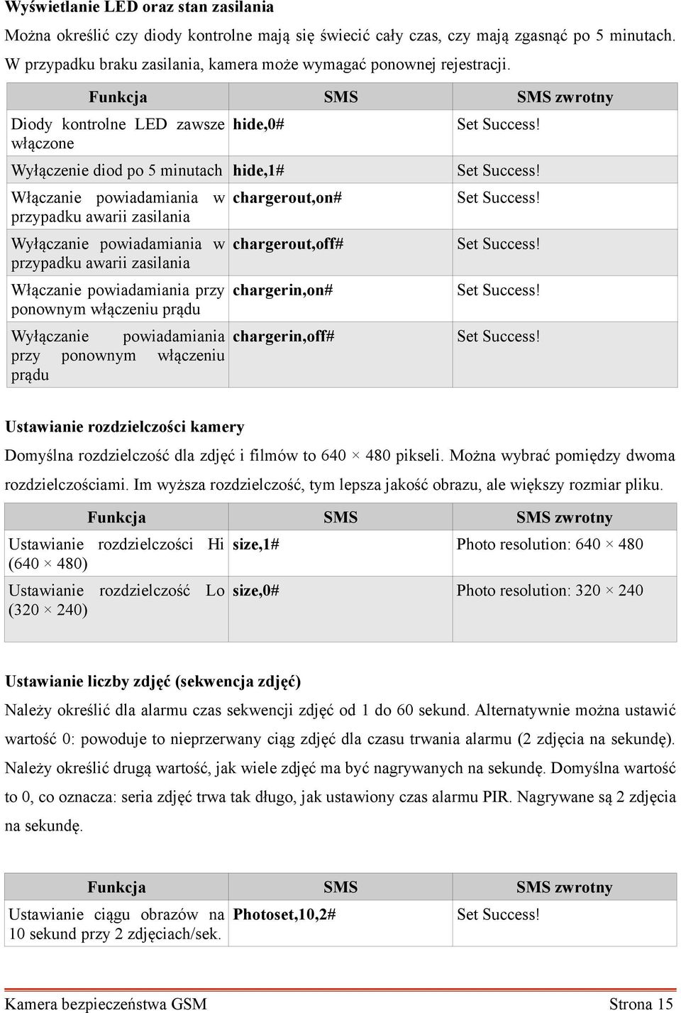 Diody kontrolne LED zawsze włączone hide,0# Wyłączenie diod po 5 minutach hide,1# Włączanie powiadamiania w przypadku awarii zasilania Wyłączanie powiadamiania w przypadku awarii zasilania Włączanie