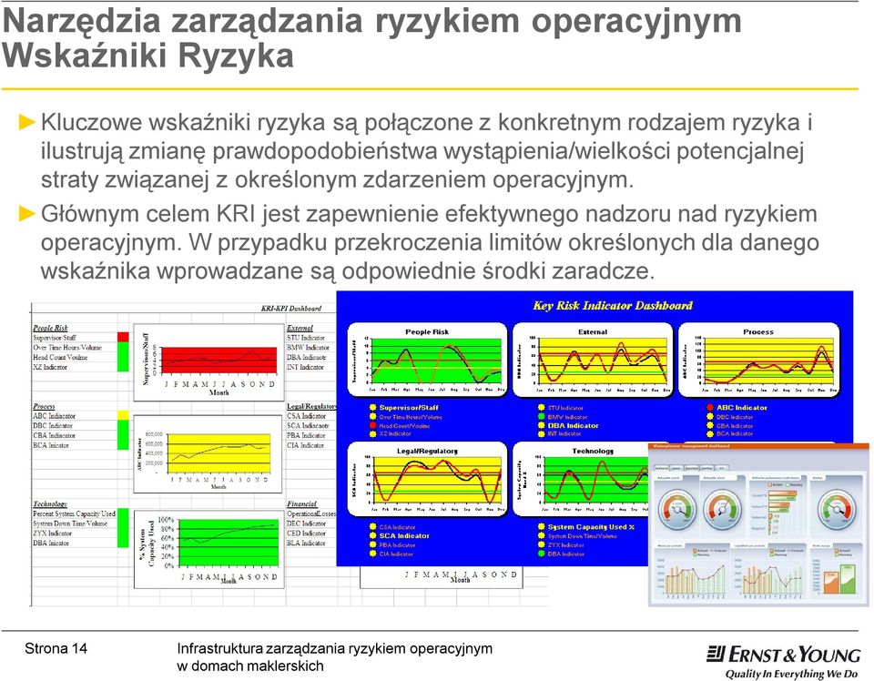 Głównym celem KRI jest zapewnienie efektywnego nadzoru nad ryzykiem operacyjnym.