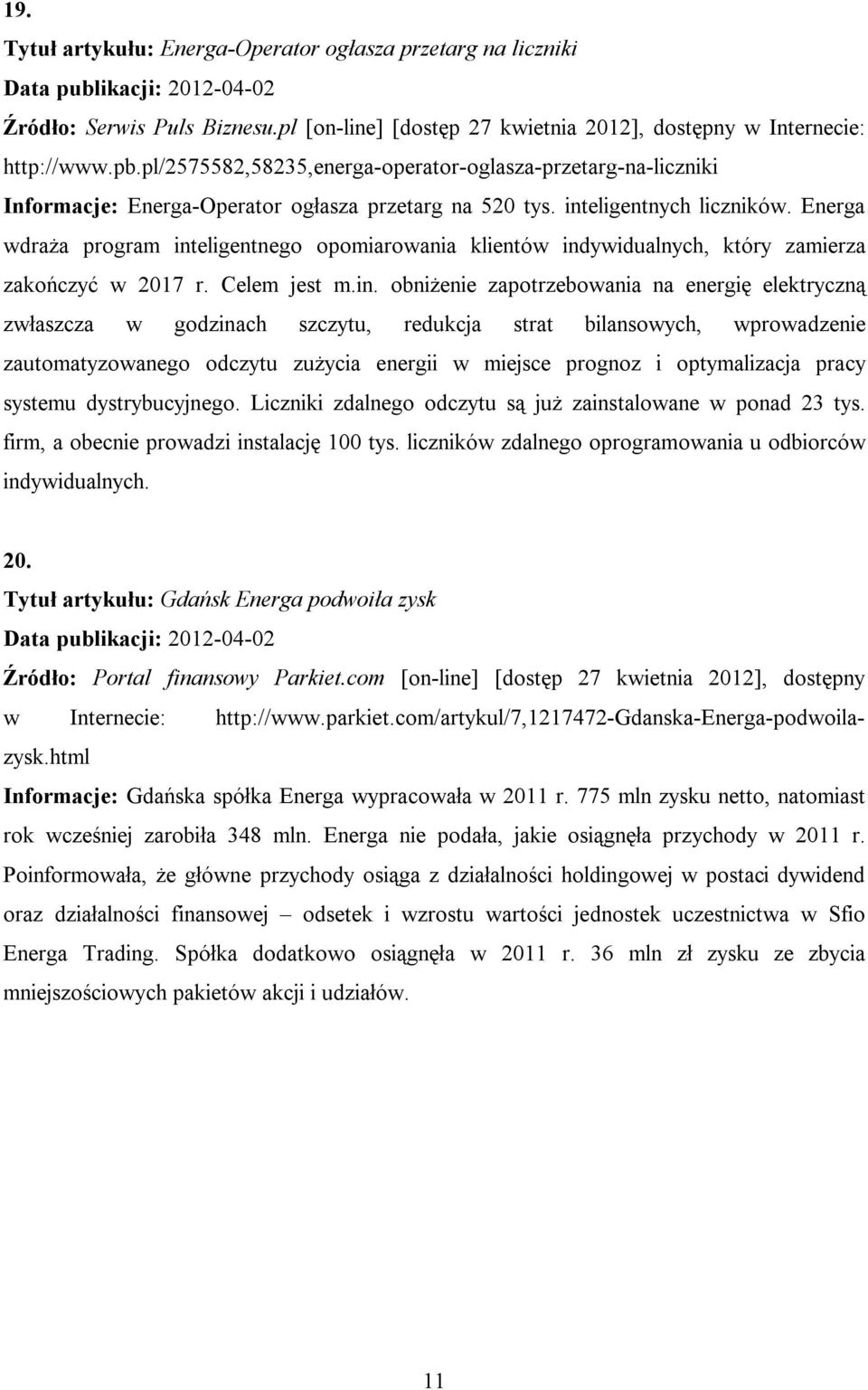 Energa wdraża program int