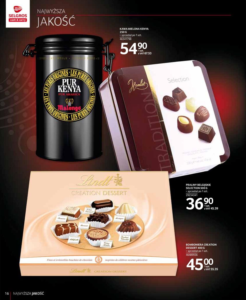 53 PRALINY BELGIJSKIE SELECTION 500 G sprzedaż po