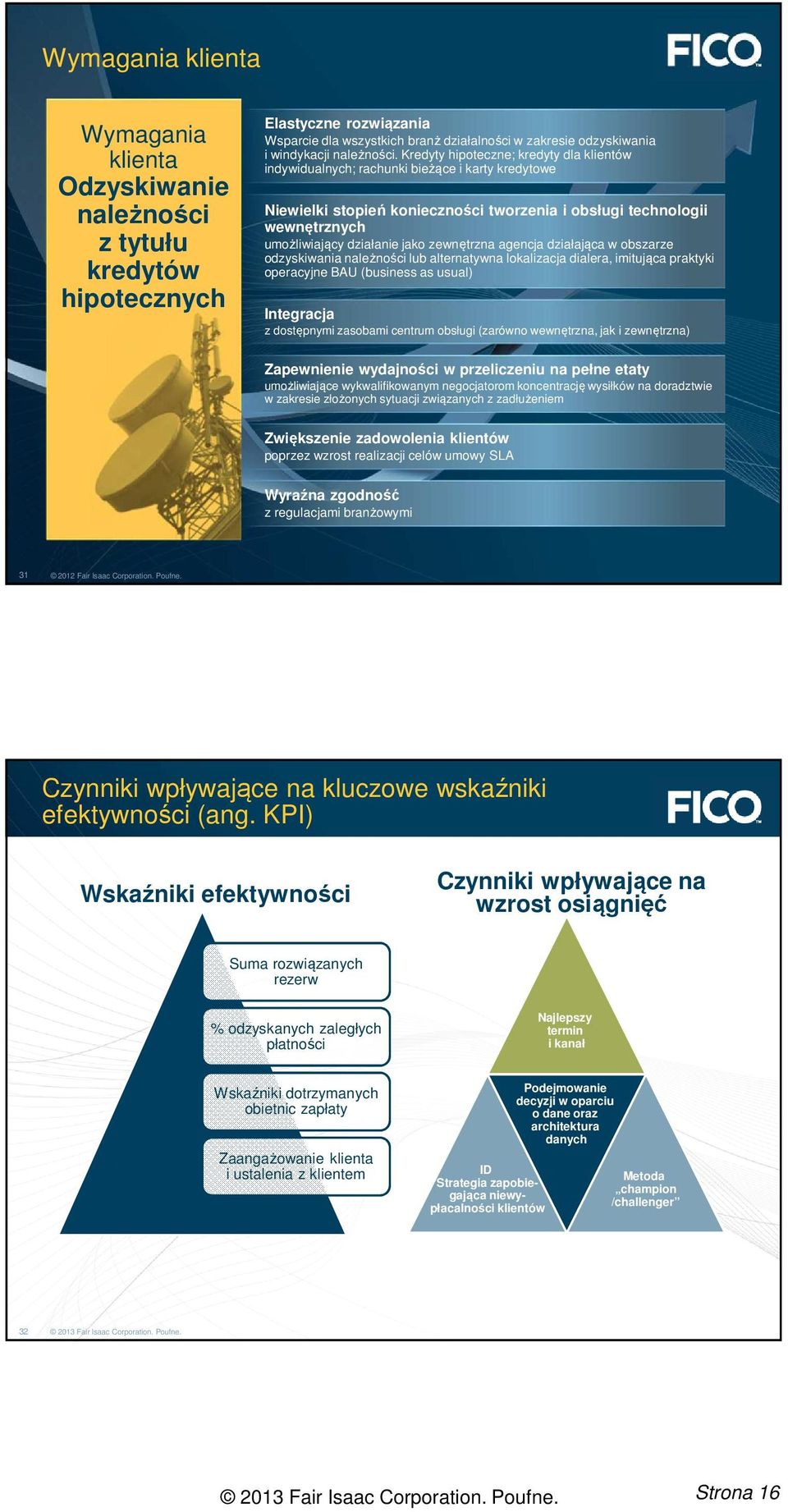 Kredyty hipoteczne; kredyty dla klientów indywidualnych; rachunki bieżące i karty kredytowe Niewielki stopień konieczności tworzenia i obsługi technologii wewnętrznych umożliwiający działanie jako