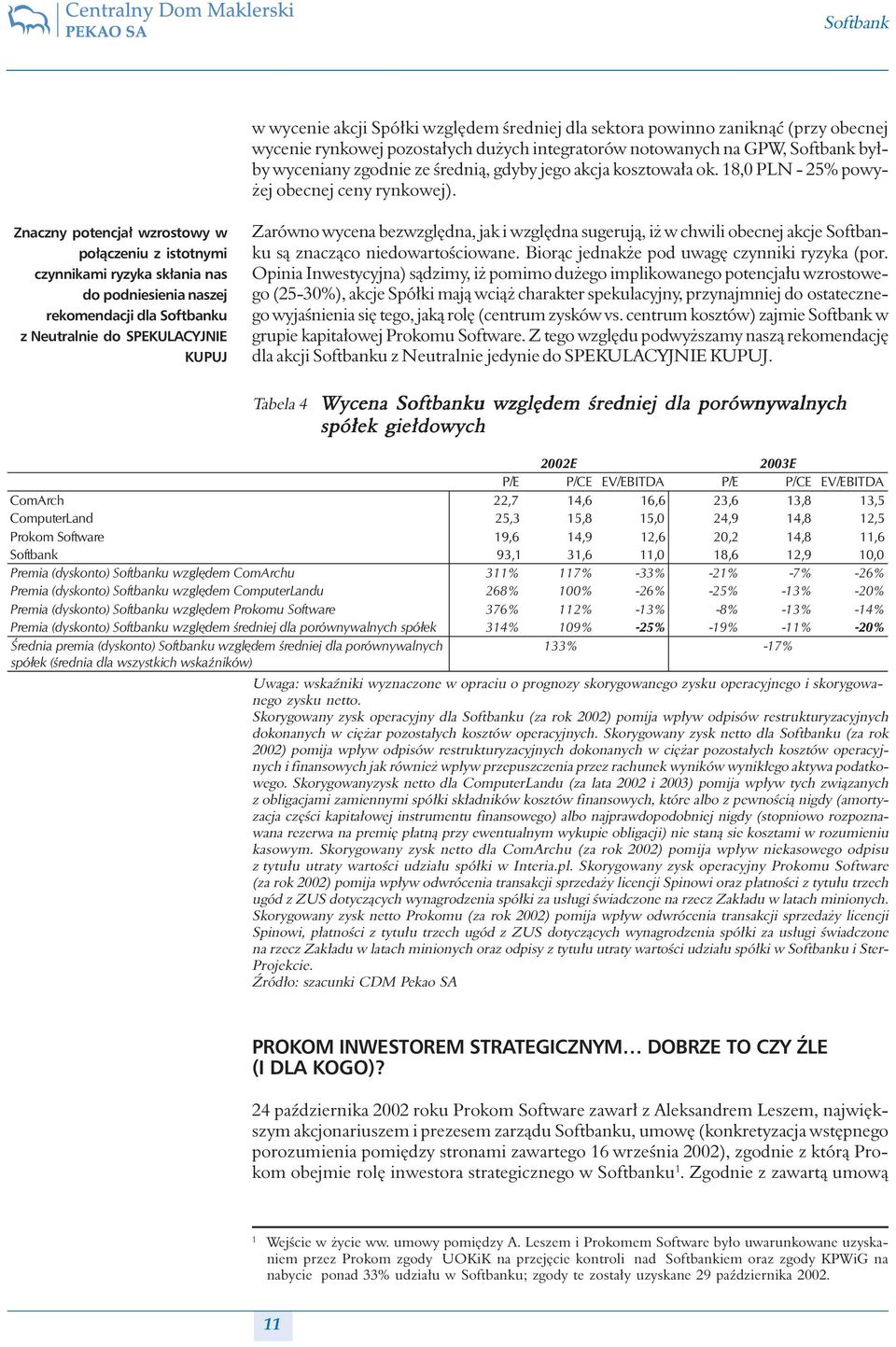 Znaczny potencjał wzrostowy w połączeniu z istotnymi czynnikami ryzyka skłania nas do podniesienia naszej rekomendacji dla Softbanku z Neutralnie do SPEKULACYJNIE KUPUJ Zarówno wycena bezwzględna,