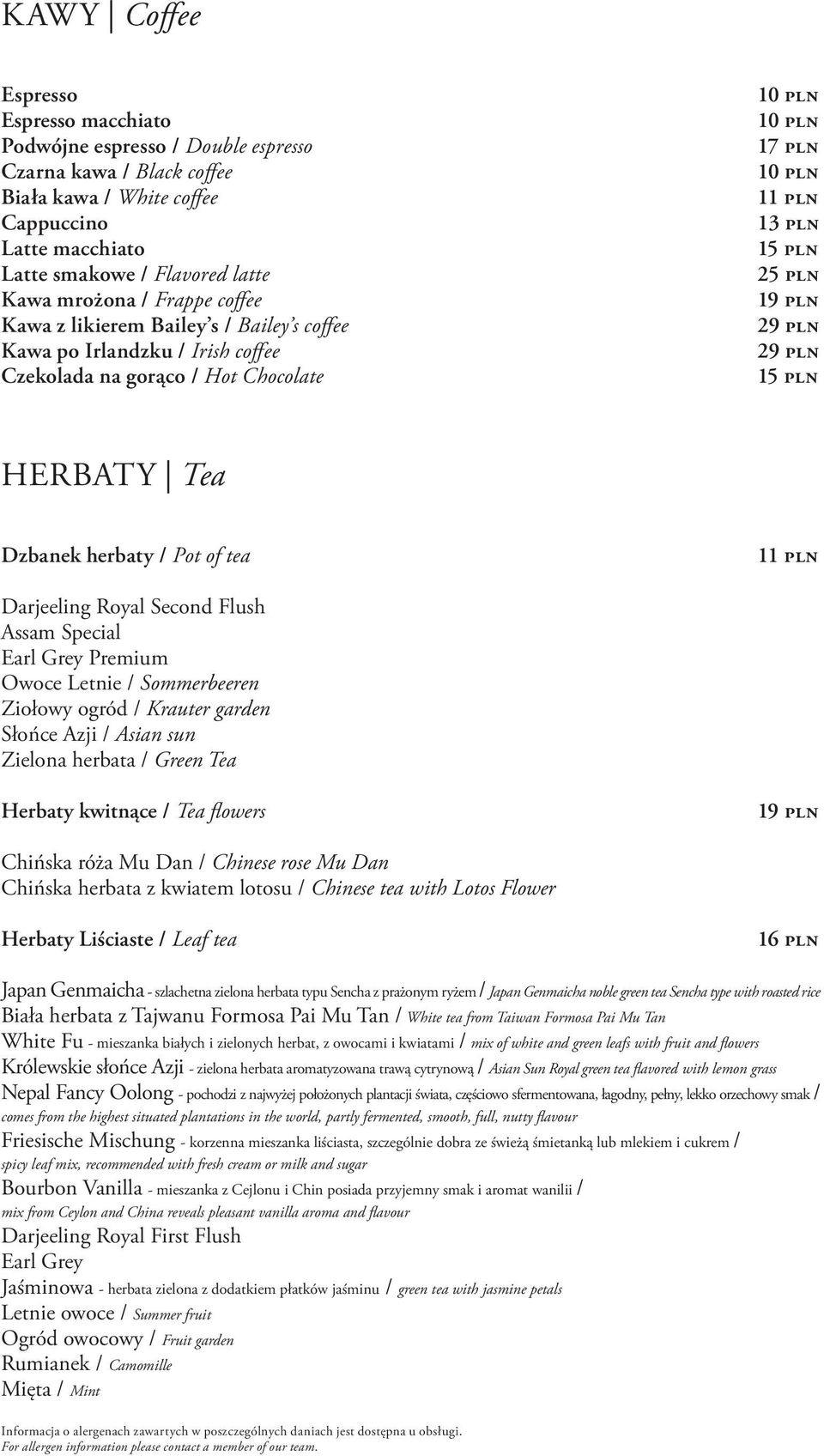 Tea Dzbanek herbaty / Pot of tea 11 pln Darjeeling Royal Second Flush Assam Special Earl Grey Premium Owoce Letnie / Sommerbeeren Ziołowy ogród / Krauter garden Słońce Azji / Asian sun Zielona