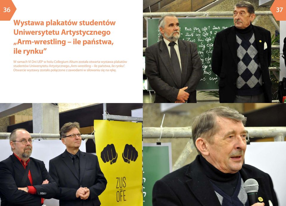 wystawa plakatów studentów Uniwersytetu Artystycznego Arm-wrestling ile