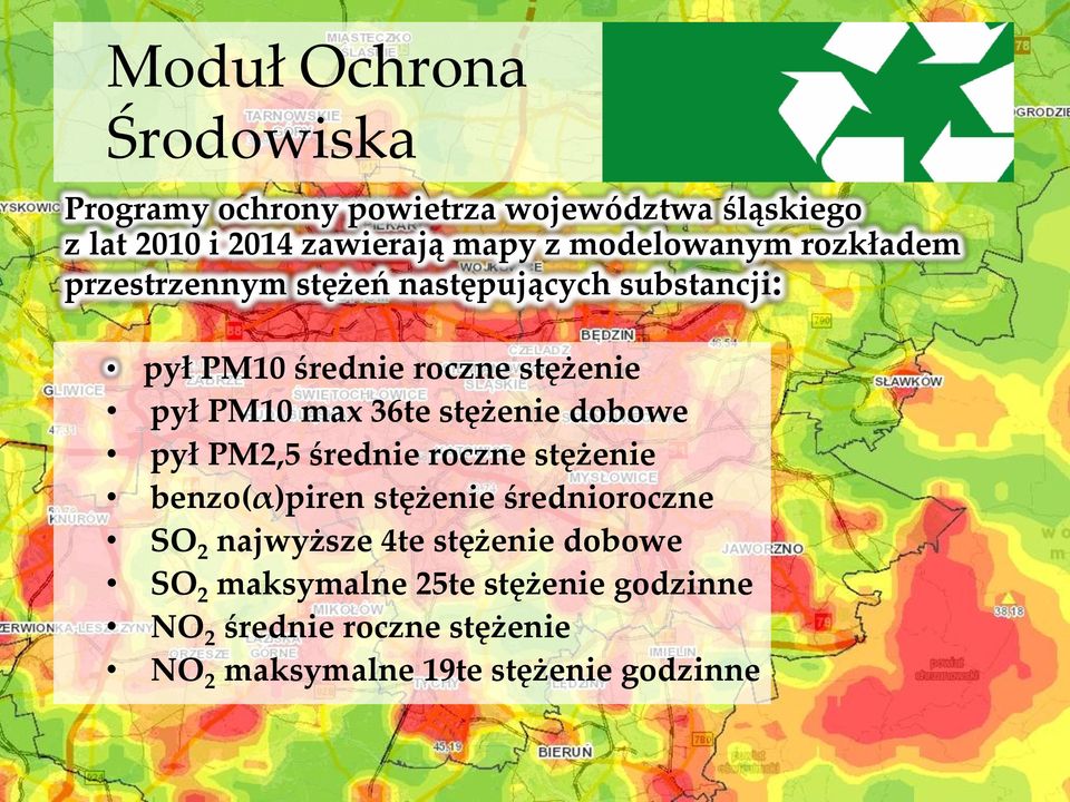 36te stężenie dobowe pył PM2,5 średnie roczne stężenie benzo(α)piren stężenie średnioroczne SO 2 najwyższe 4te